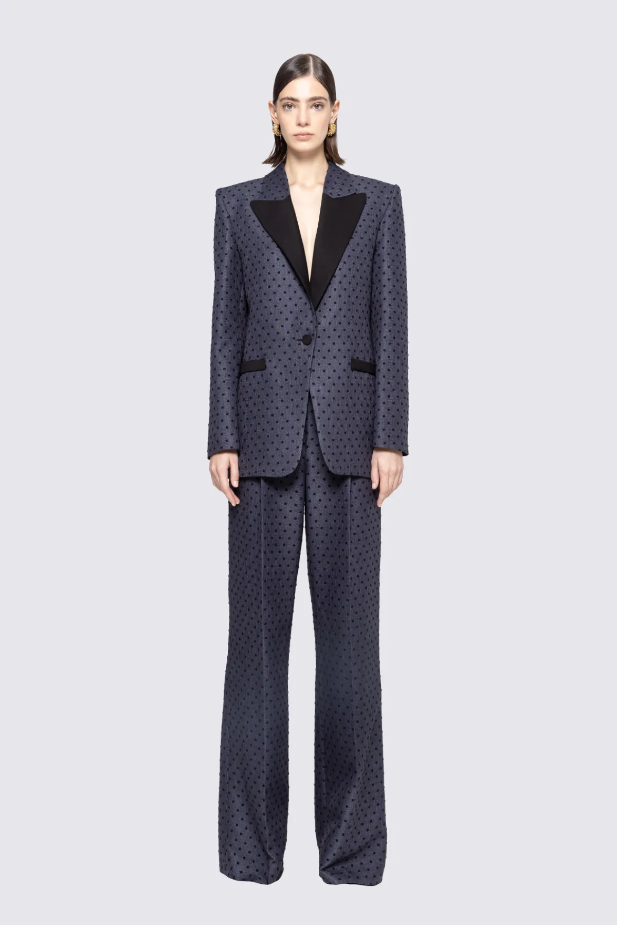 Cheap Polka dot-pattern single-breasted blazer Jackets