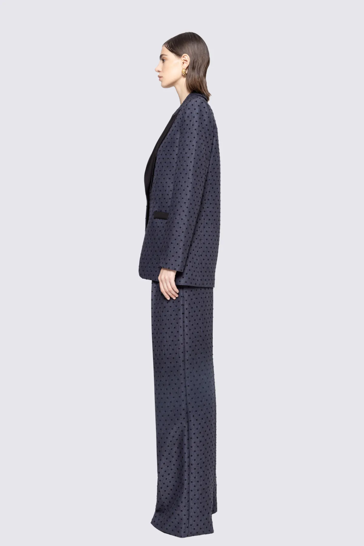 Cheap Polka dot-pattern single-breasted blazer Jackets