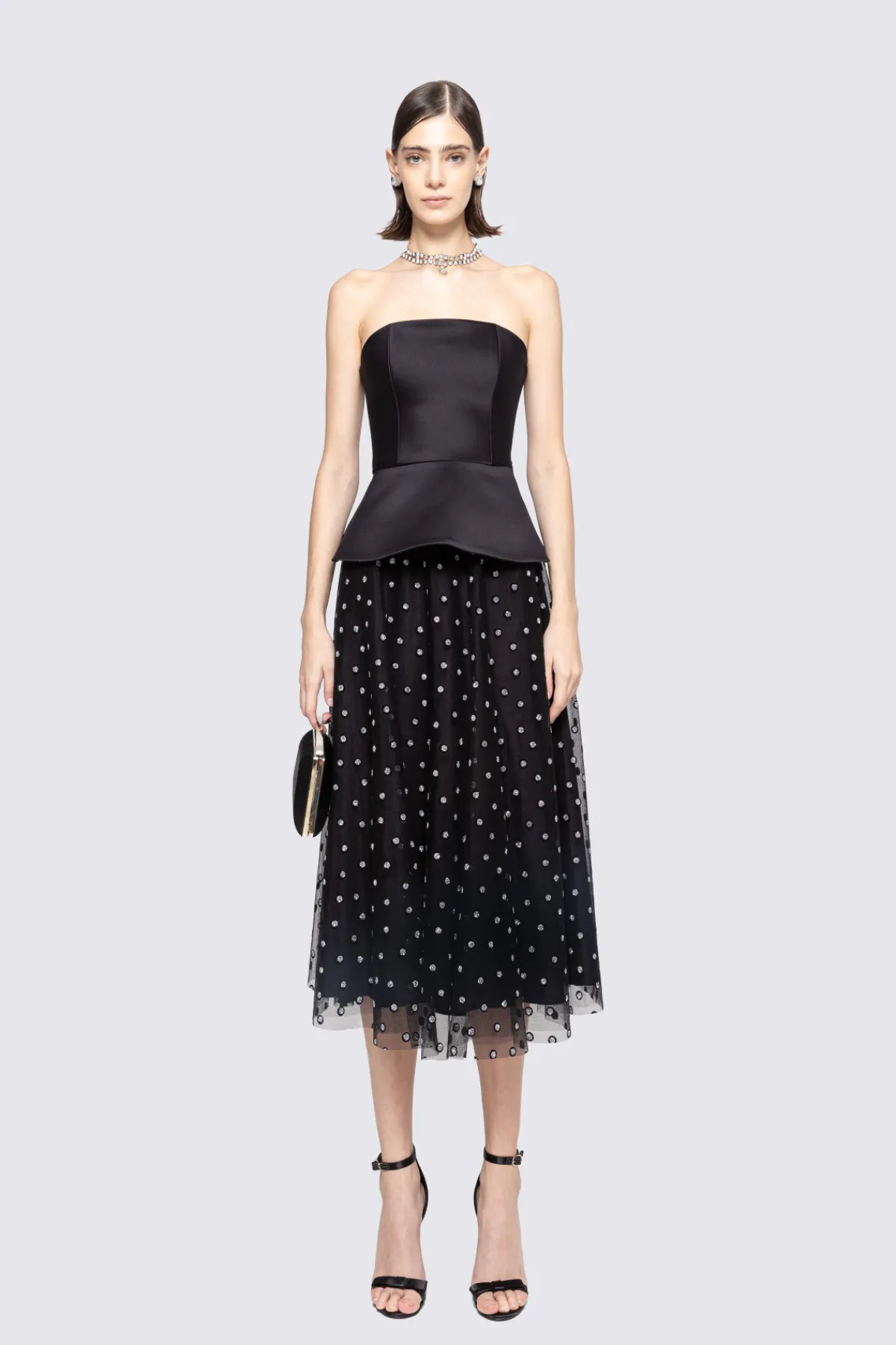 Cheap Polka-dot glitter-embellished tulle skirt Skirts