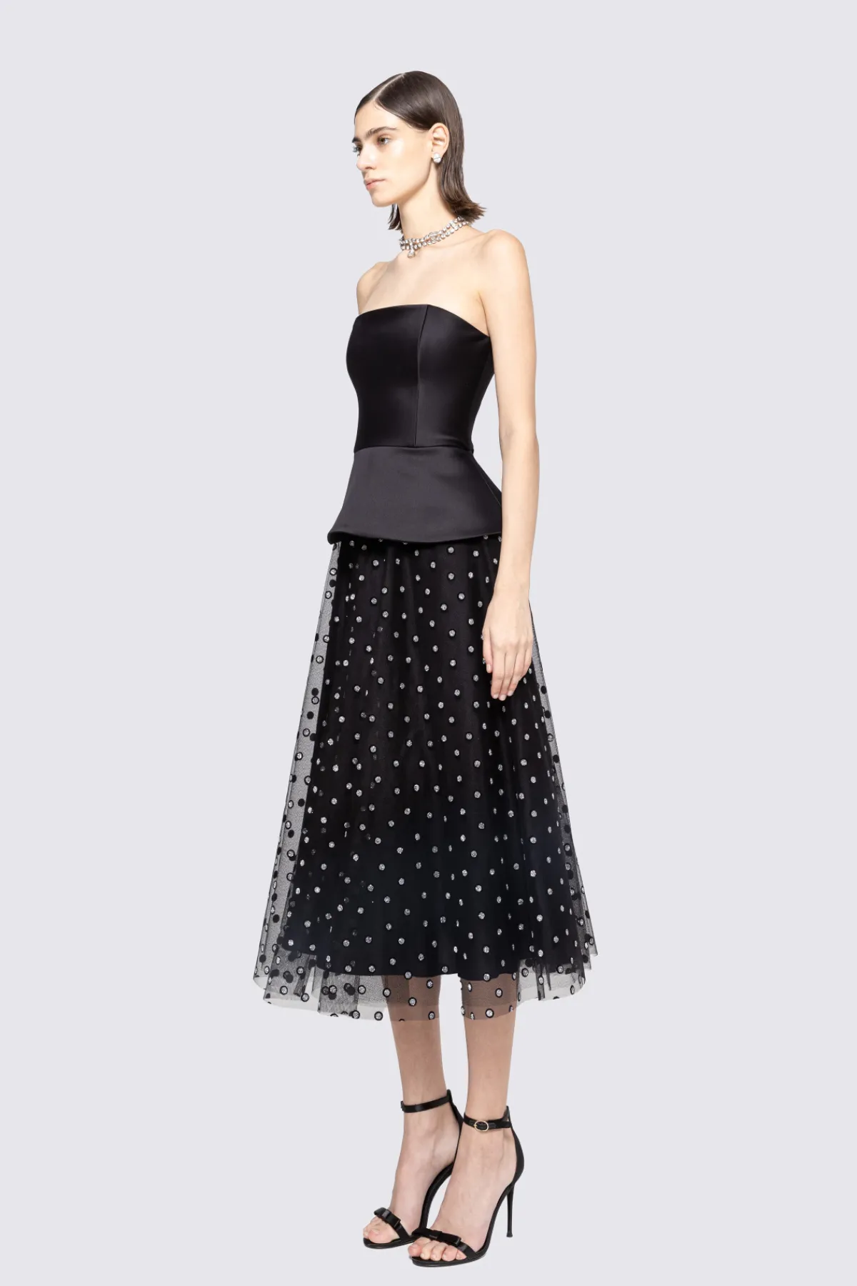 Cheap Polka-dot glitter-embellished tulle skirt Skirts