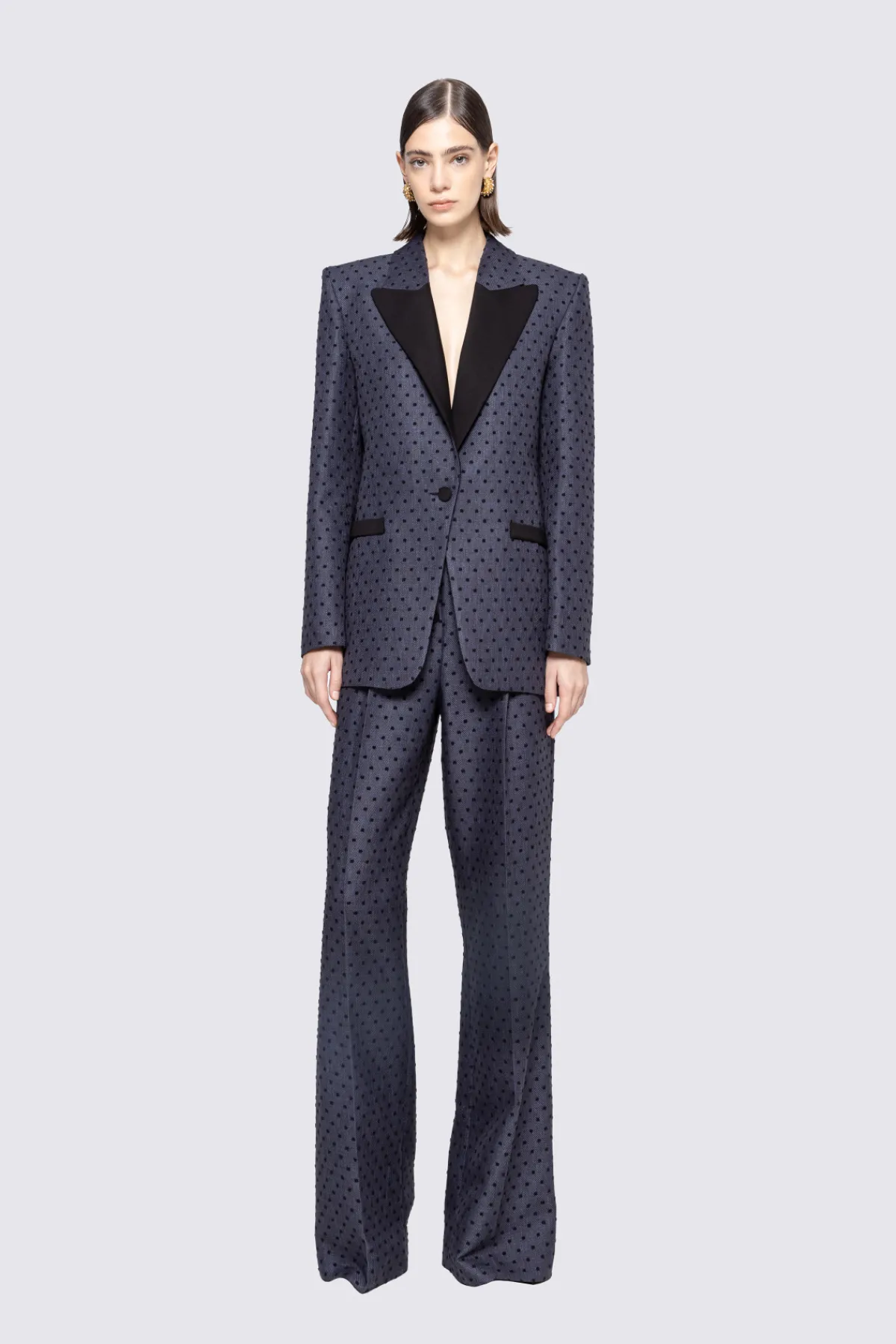 Fashion Polka-dot high-rise wide-leg pants Pants
