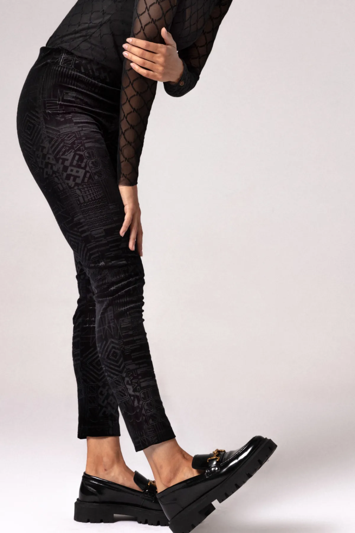 New Printed velvet leggings Pants