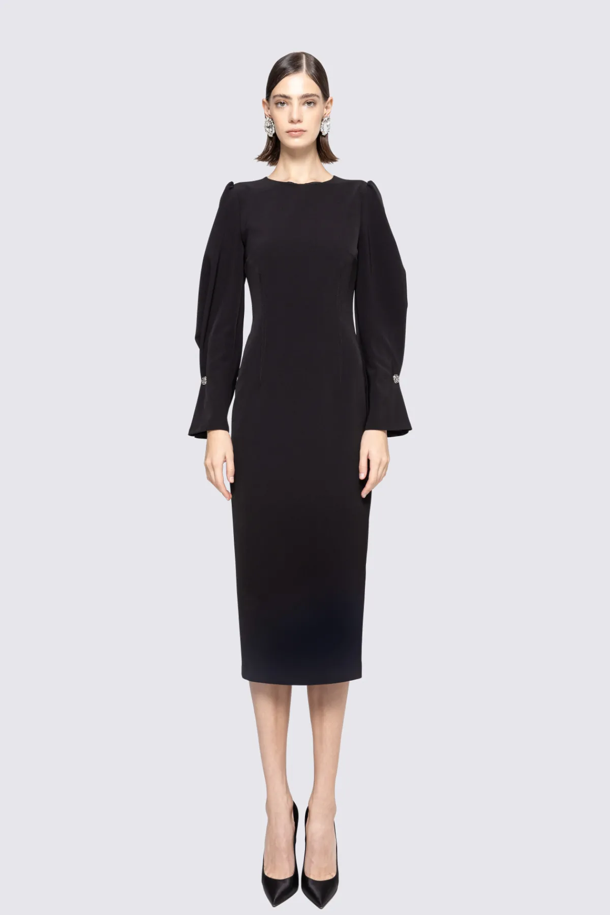 Best Puff sleeves midi dress Dresses