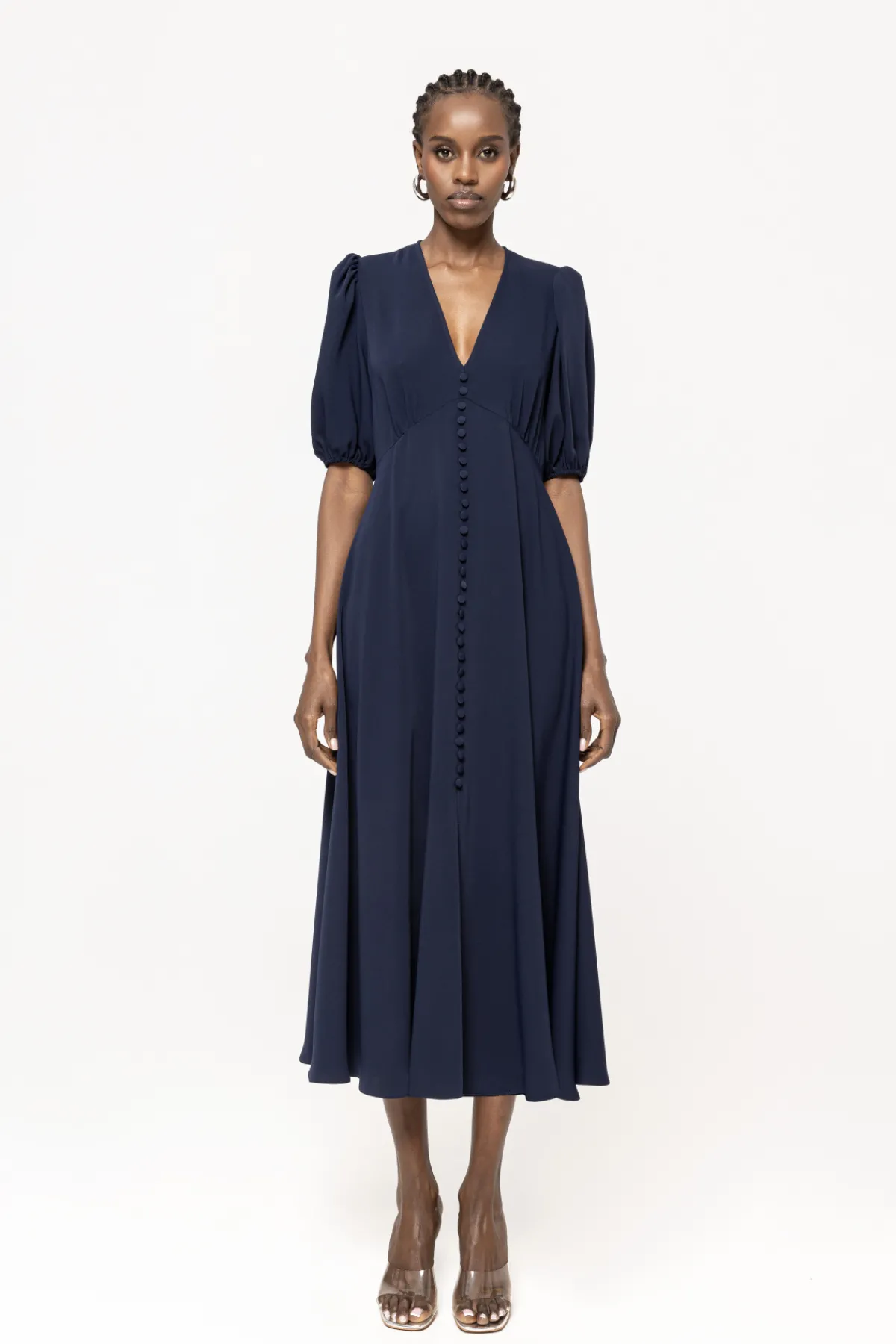 Sale Puff-sleeve midi dress Dresses