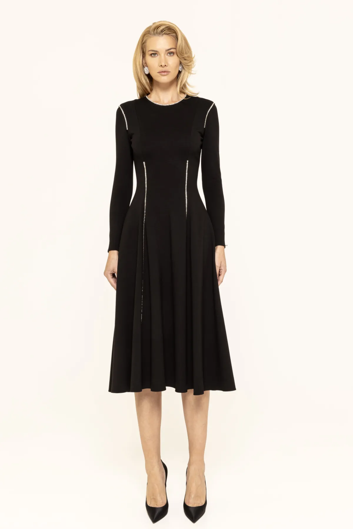 Best Sale Rhinestone embellished viscose dress Dresses