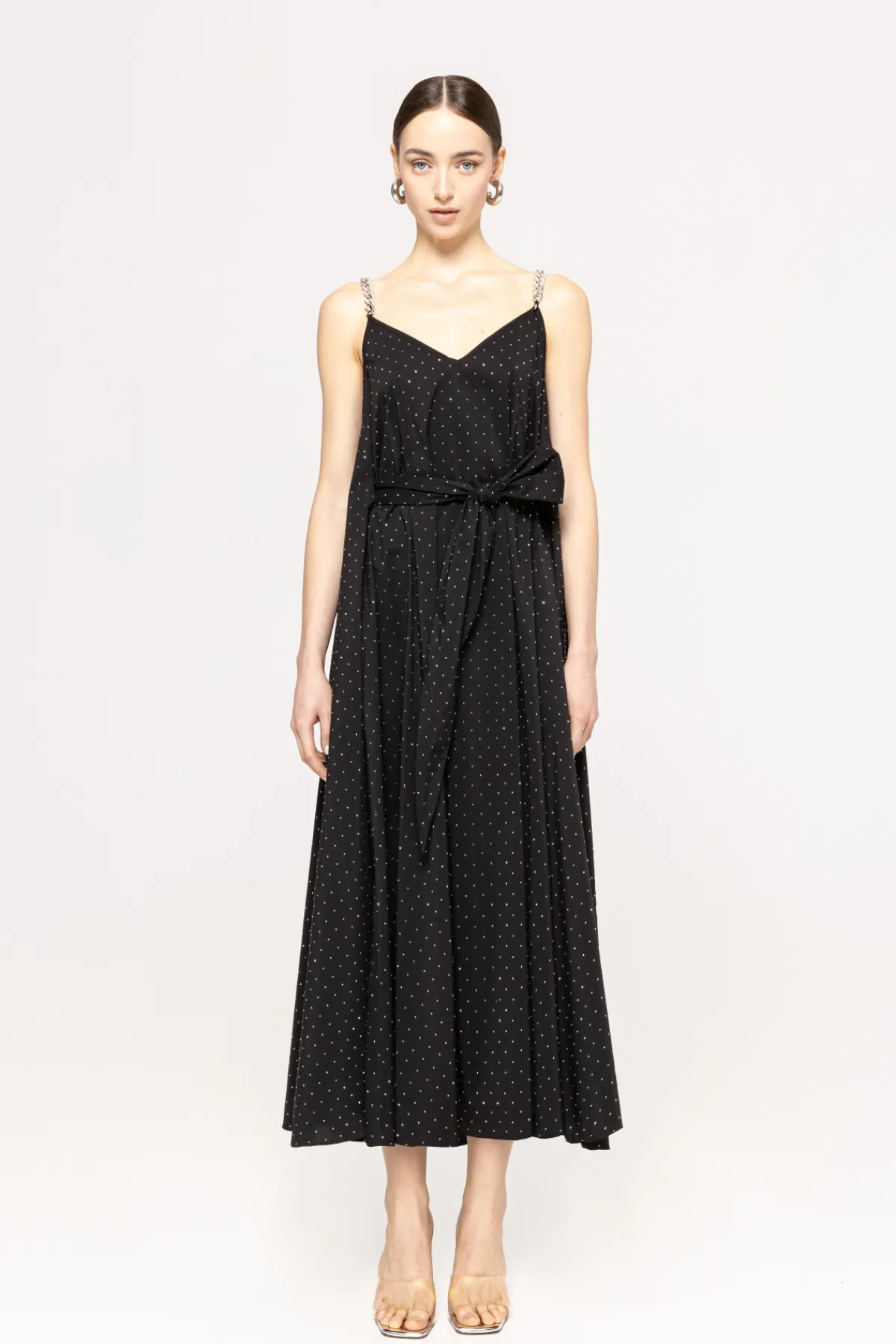 Hot Rhinestone-embellished poplin dress Dresses