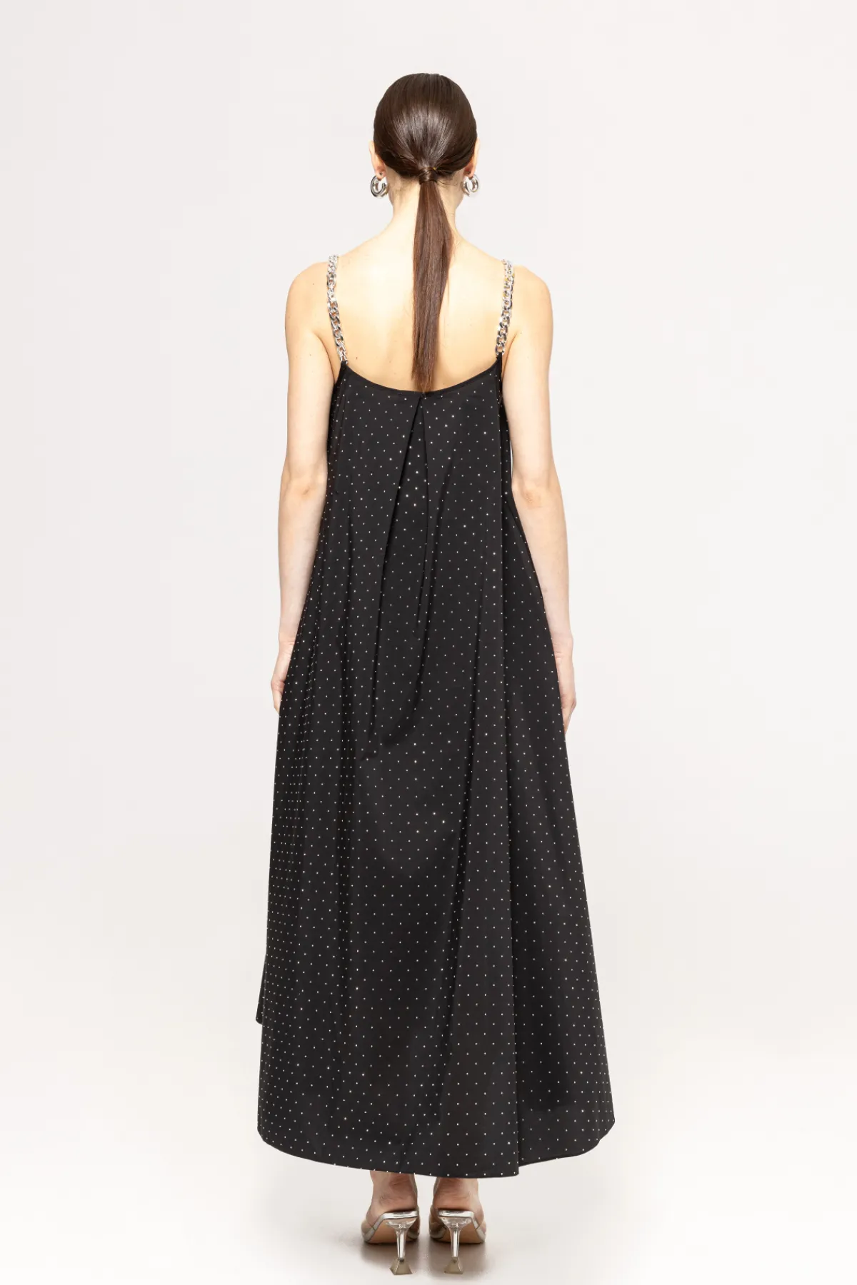 Hot Rhinestone-embellished poplin dress Dresses