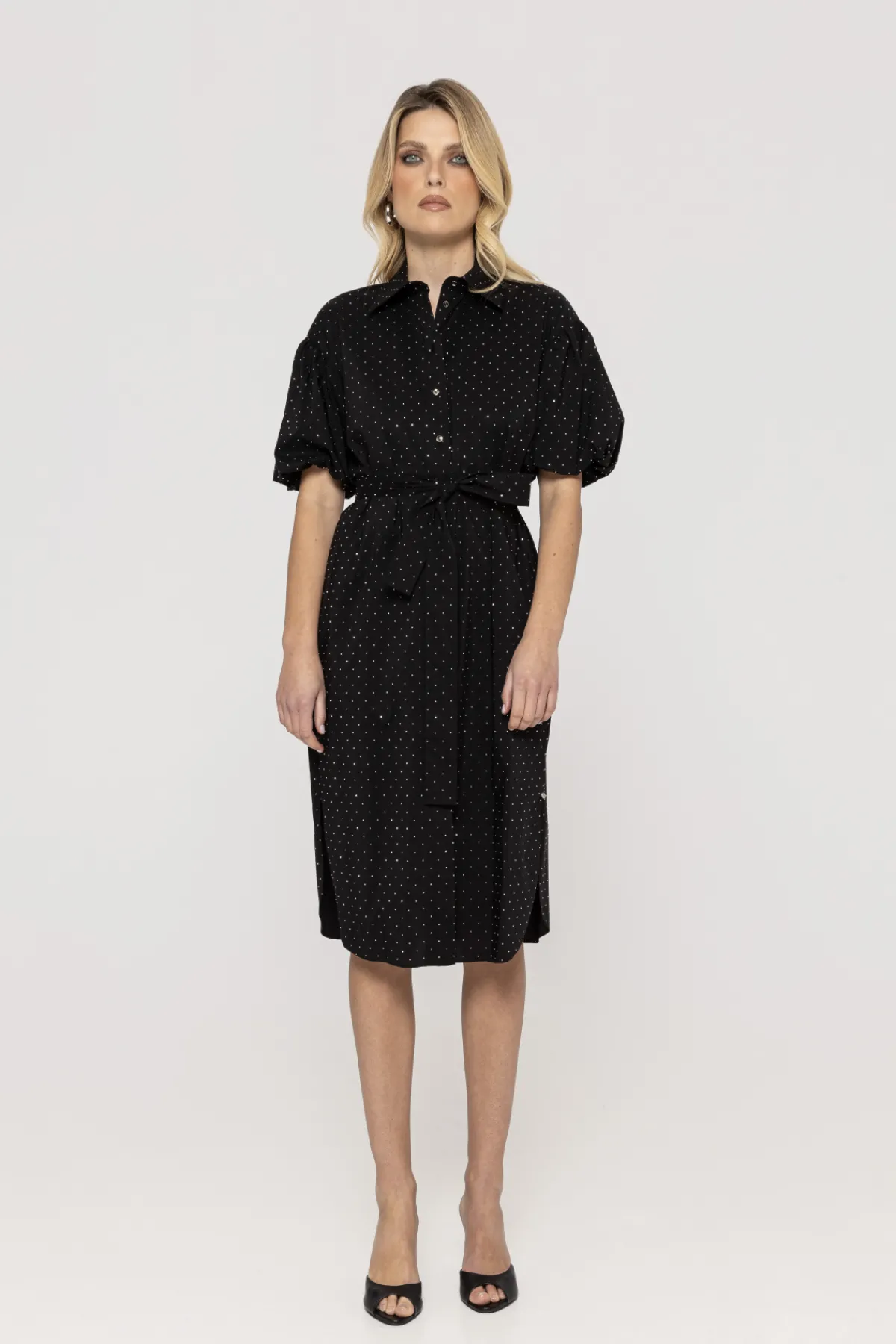 Clearance Rhinestone-embellished poplin dress Dresses