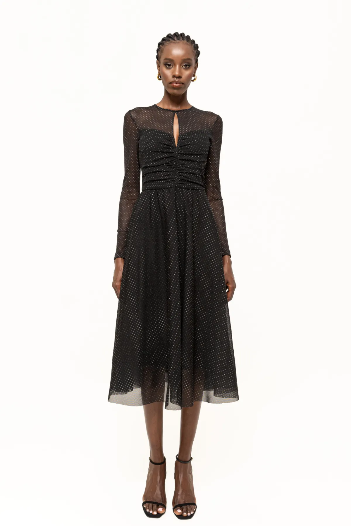 Sale Rhinestone-embellished tulle midi dress Dresses
