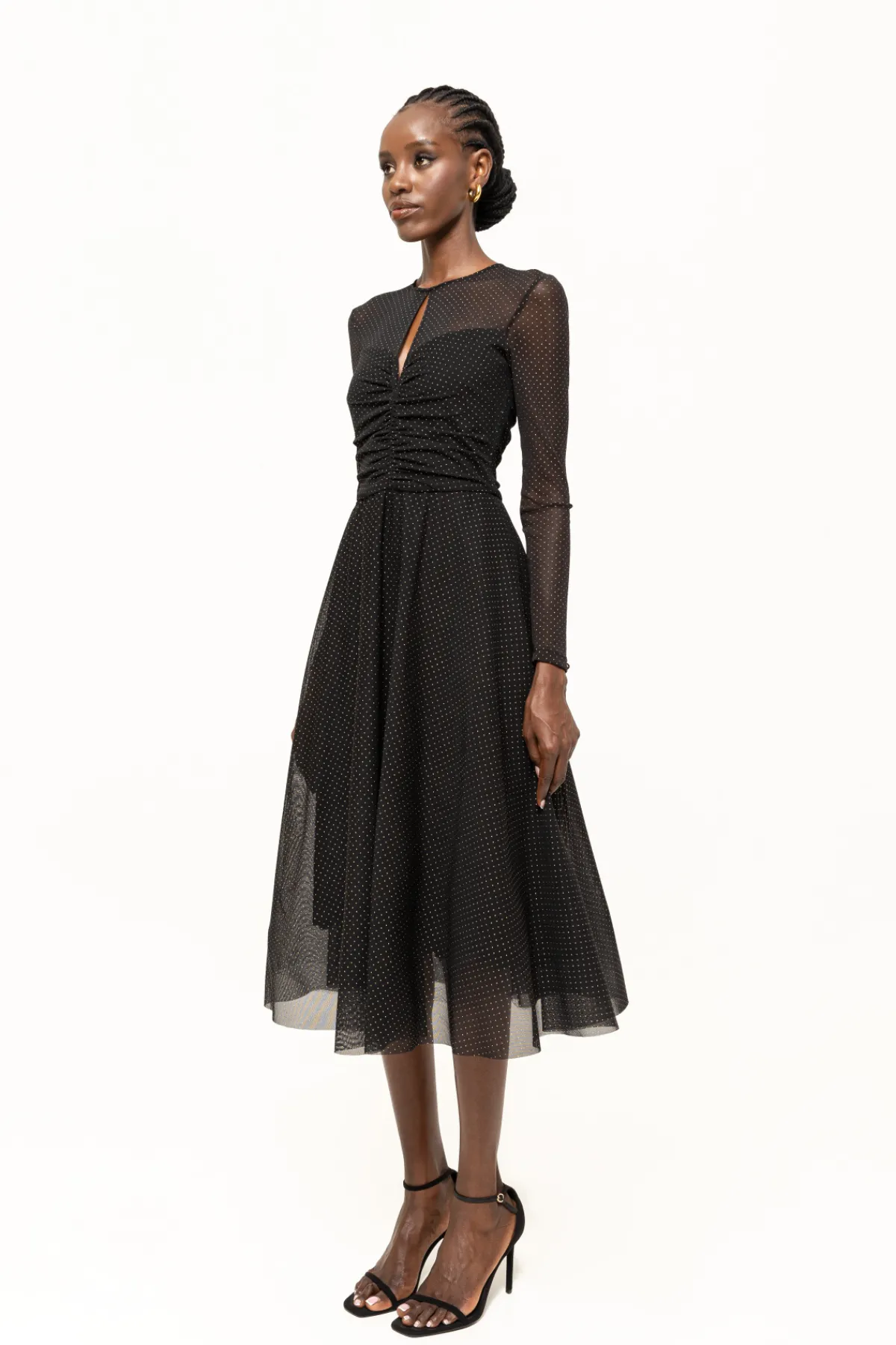 Sale Rhinestone-embellished tulle midi dress Dresses