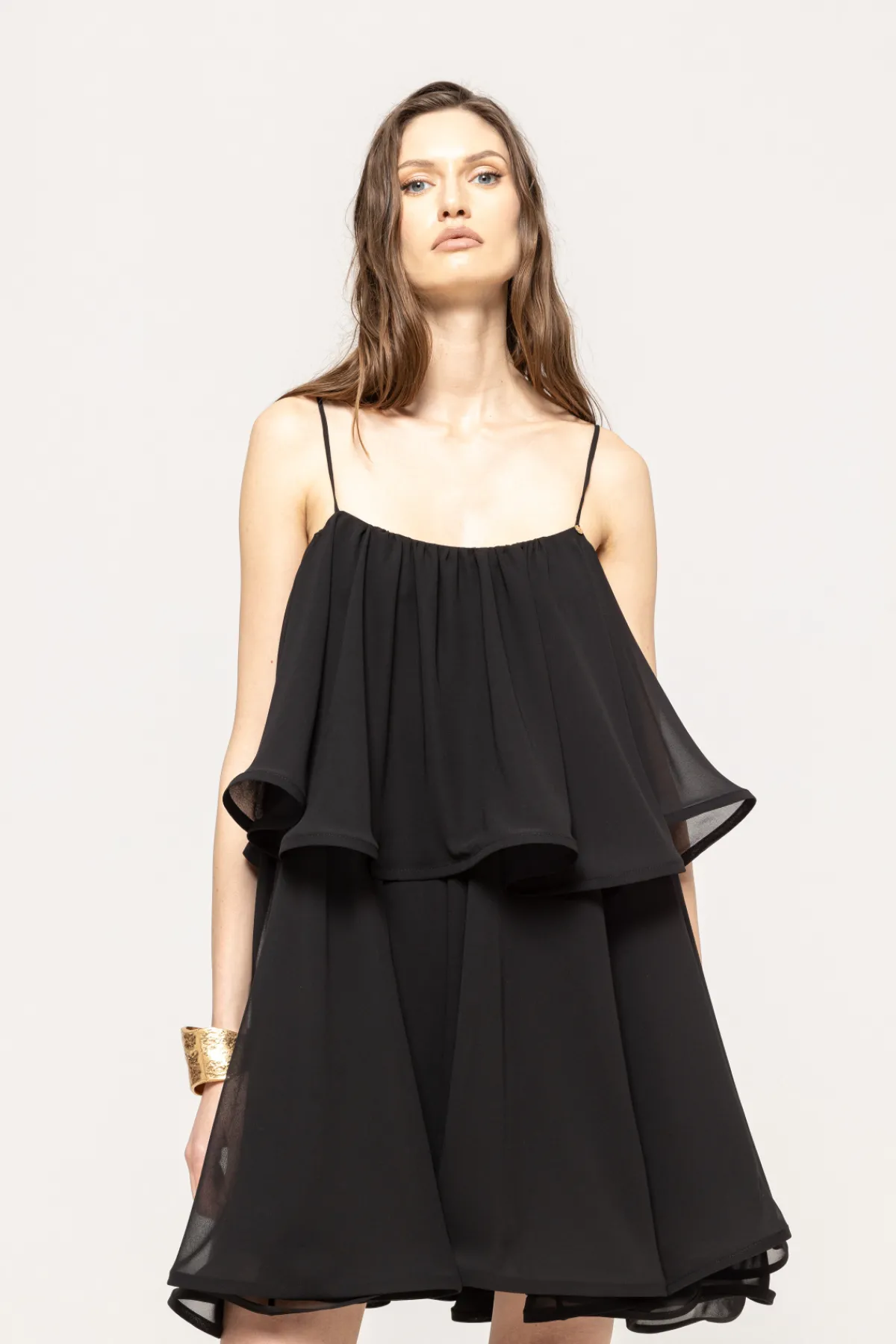 Discount Ruffled chiffon mini dress Dresses