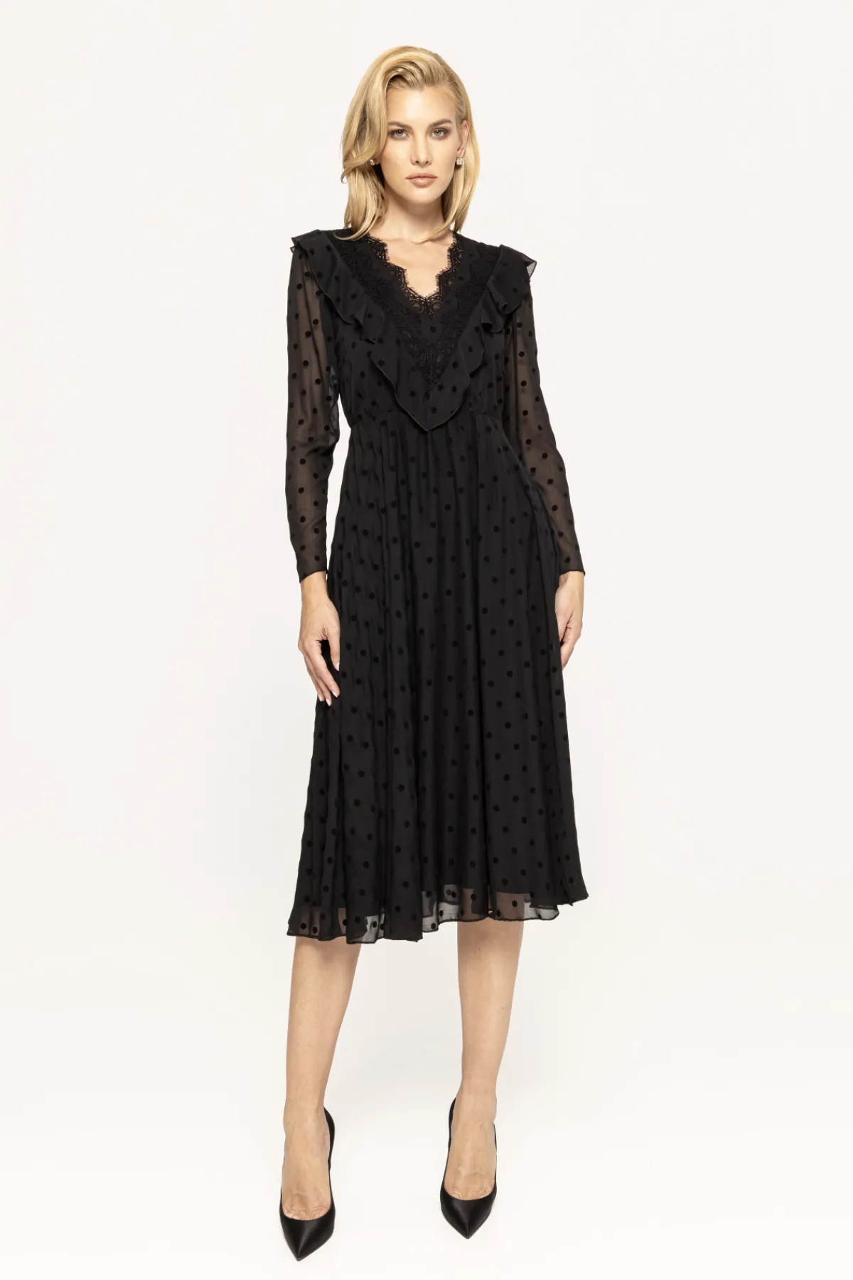Sale Ruffled polka-dot midi dress Dresses