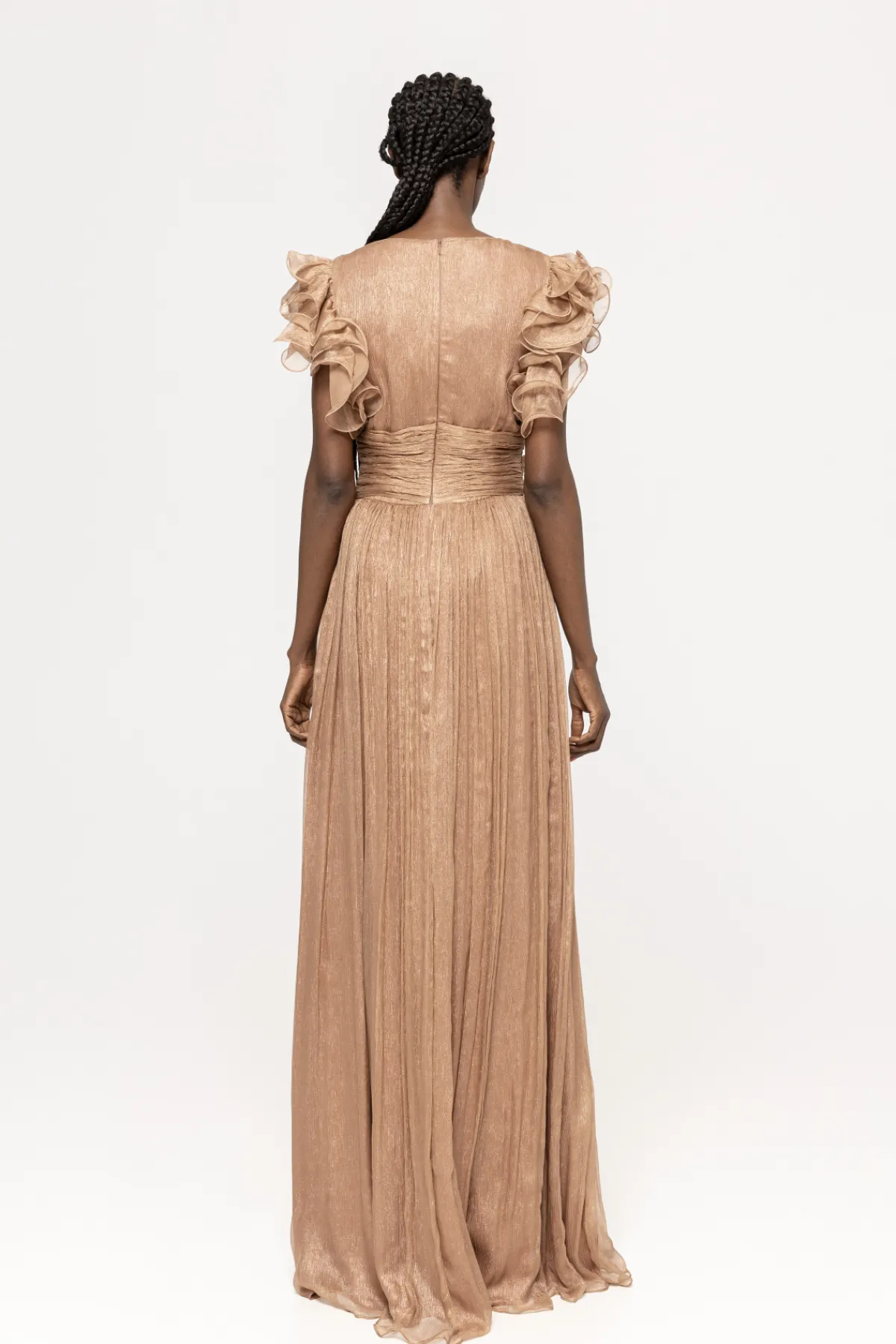 Shop Ruffled silk maxi dress Dresses