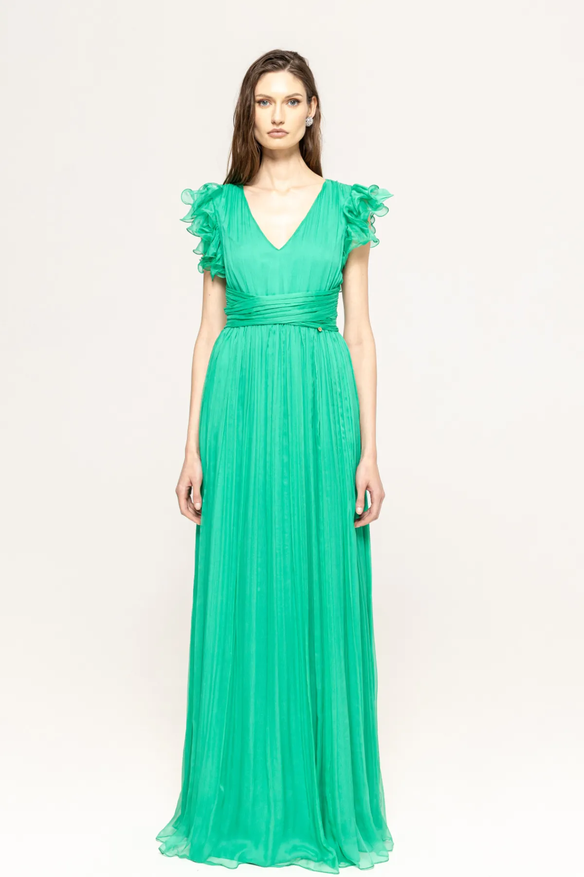 Cheap Ruffled silk maxi dress Dresses