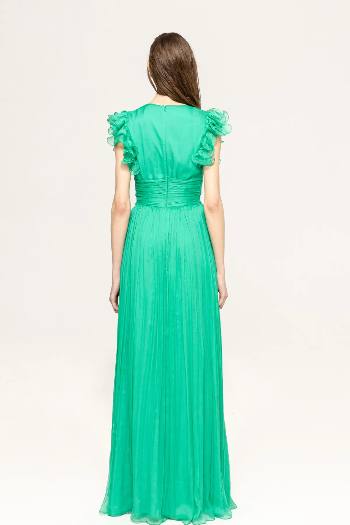 Cheap Ruffled silk maxi dress Dresses