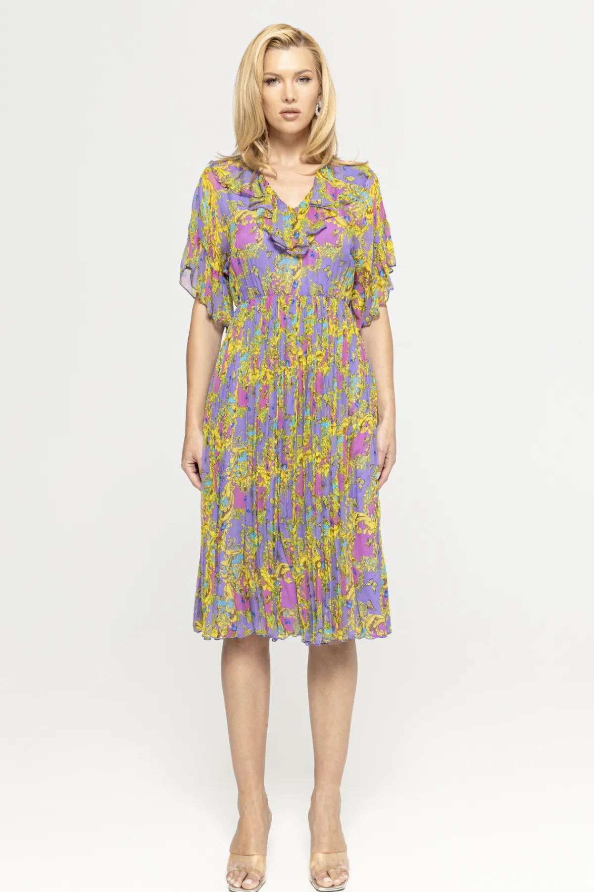 Cheap Ruffled silk midi dress Dresses