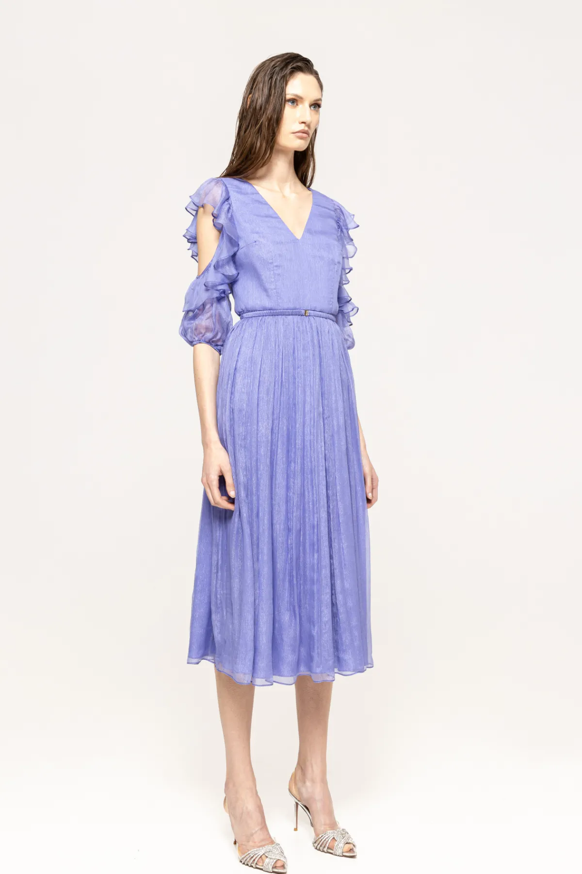 Cheap Ruffled silk midi dress Dresses