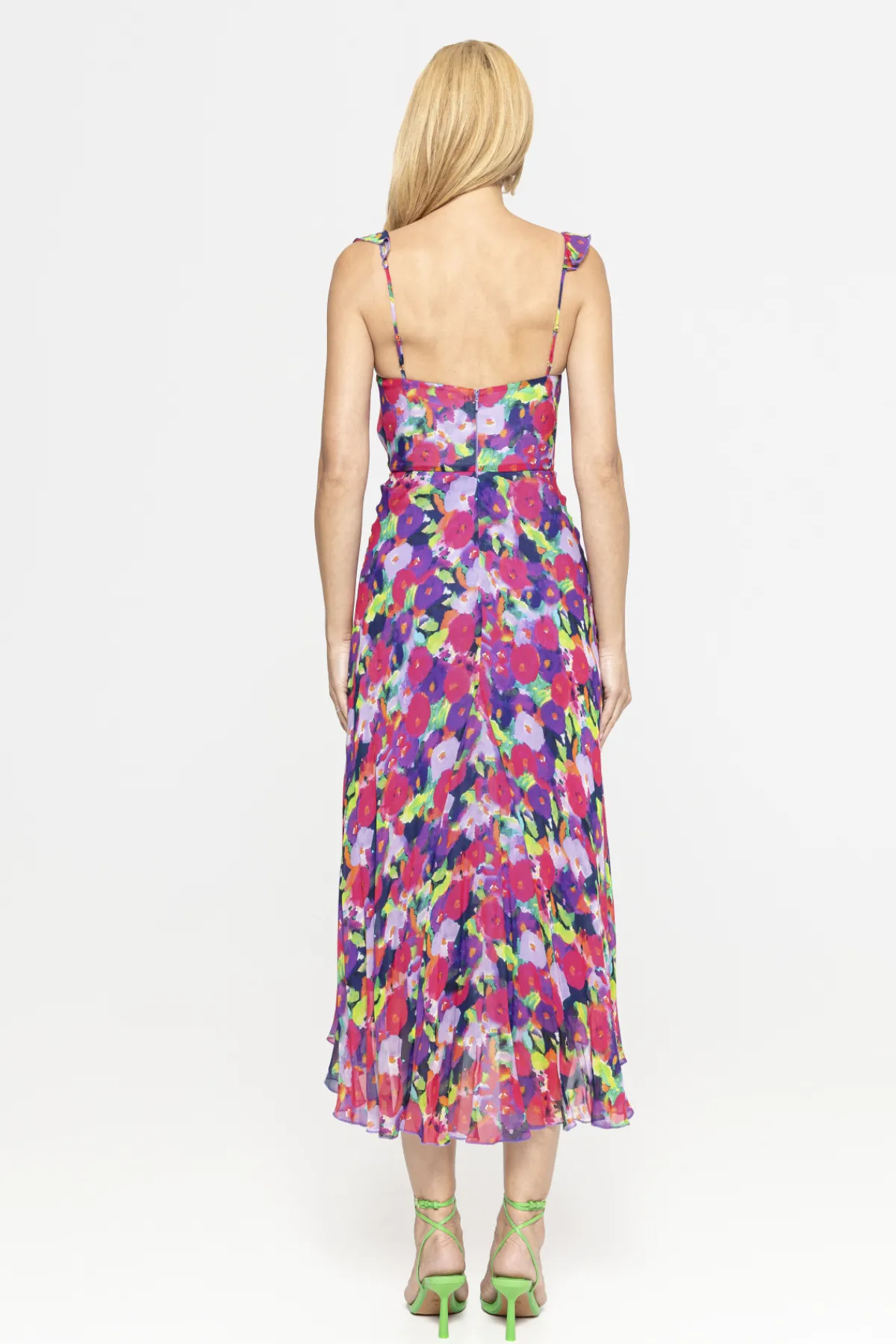 Fashion Ruffled viscose dress Dresses