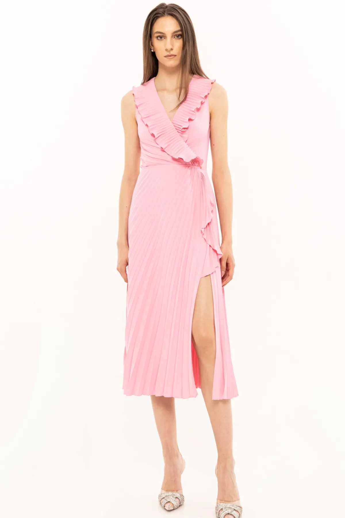 Discount Ruffle-detail pleated midi dress Dresses