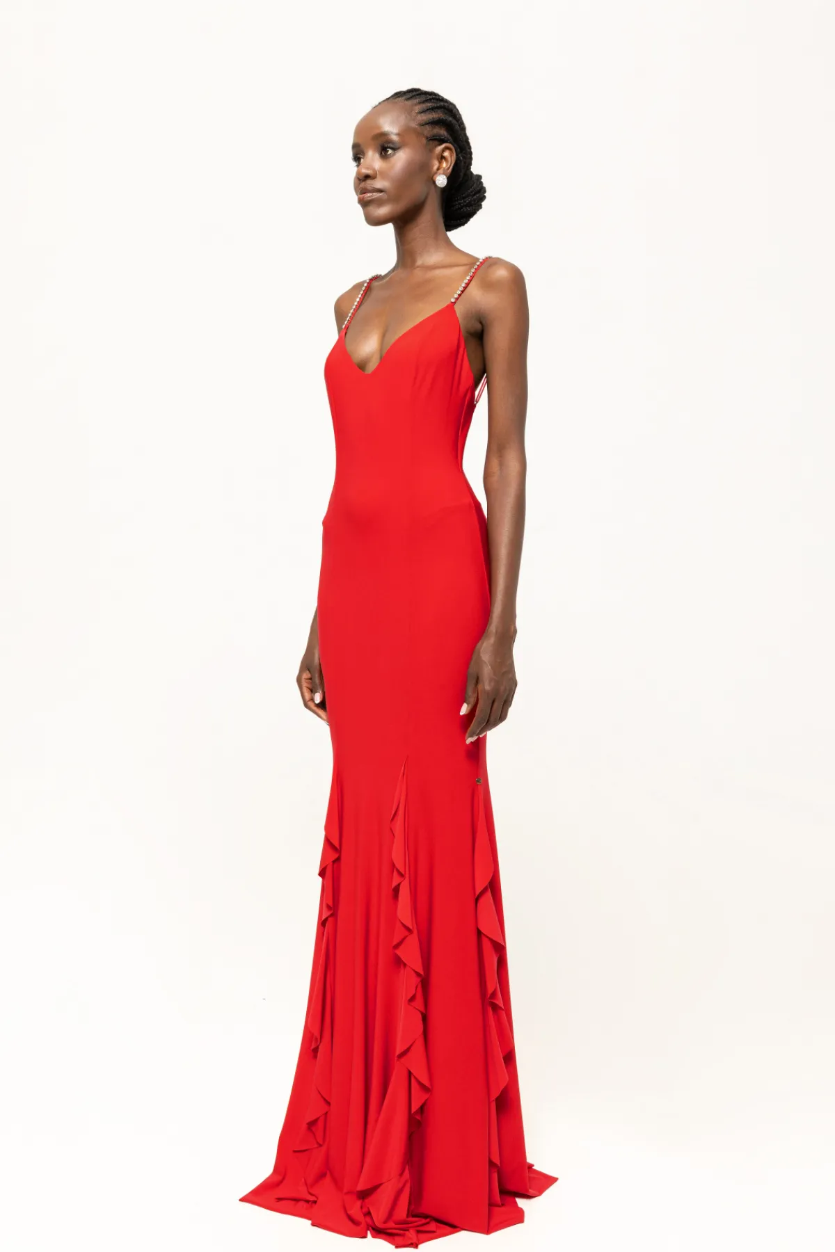 Discount Ruffle-detailing chiffon maxi dress Dresses