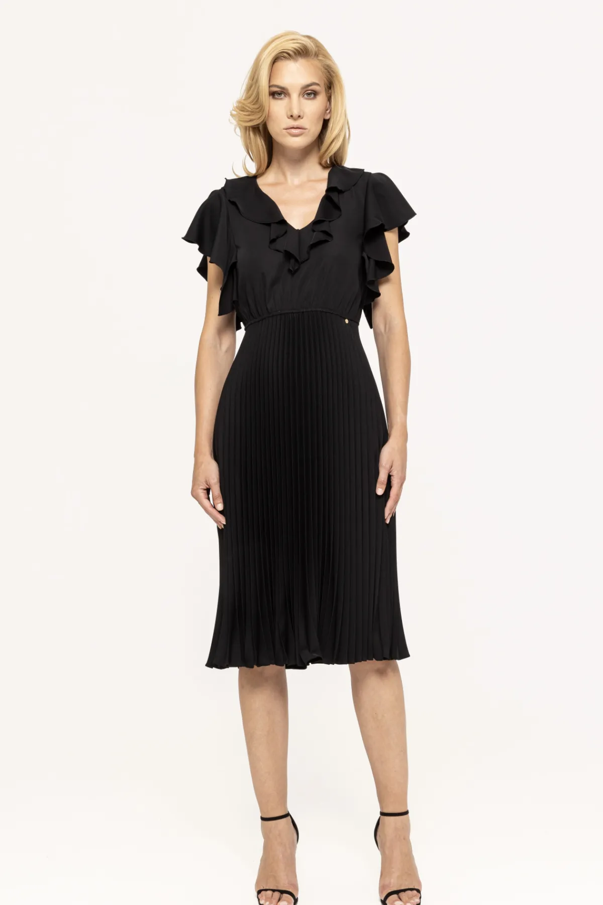 Best Sale Ruffle-trimmed pleated midi dress Dresses