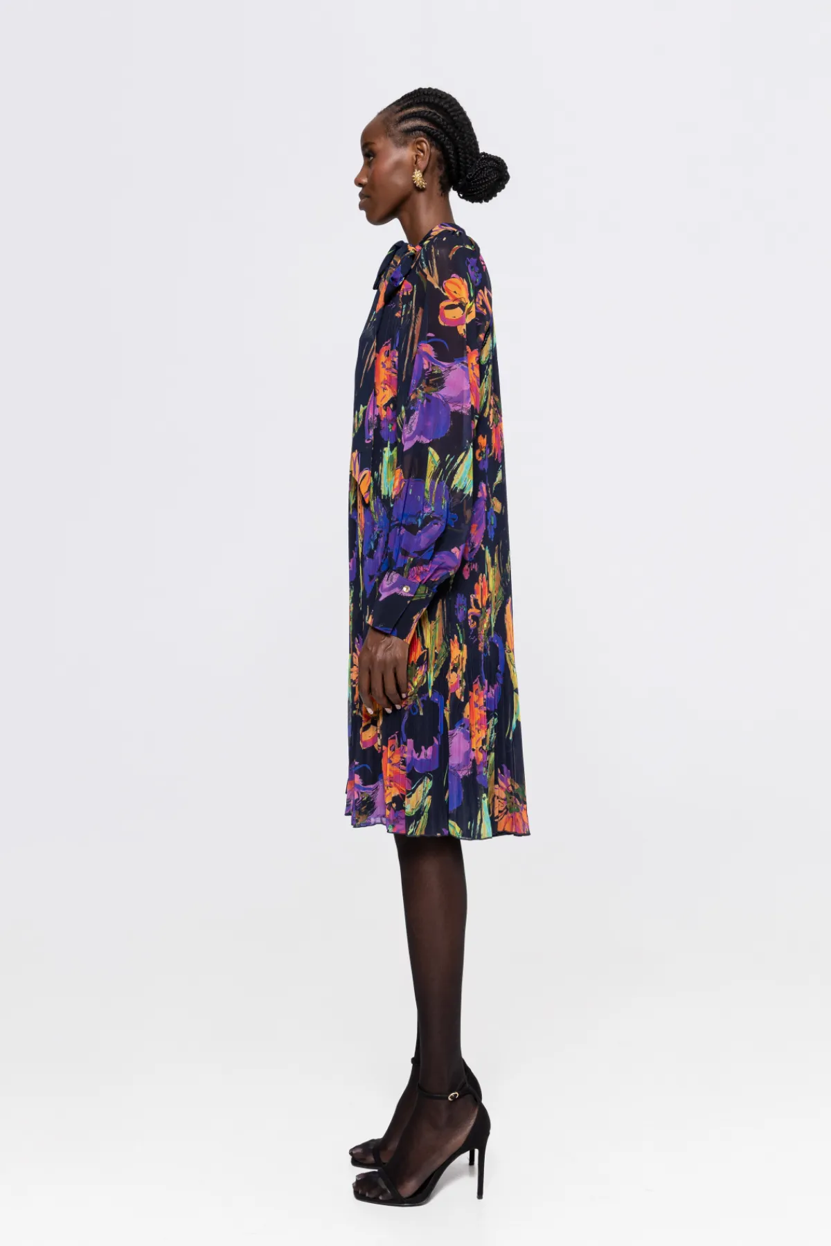 Clearance Scarf-detail chiffon midi dress Dresses