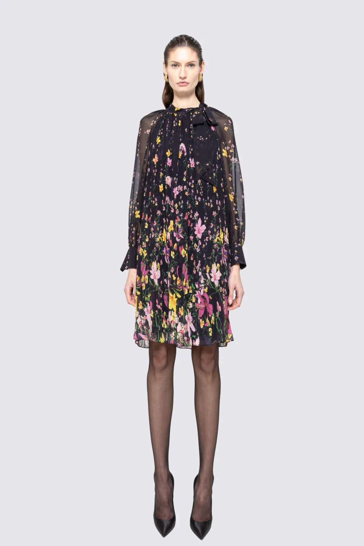 Clearance Scarf-detail pleated midi dress Dresses