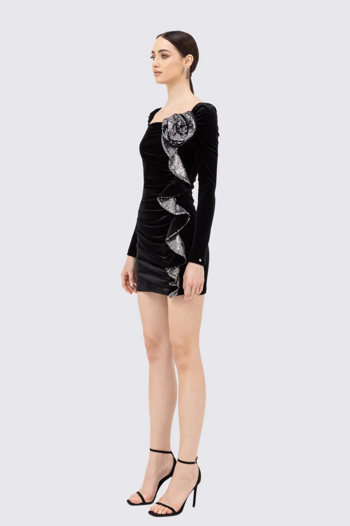 Cheap Sequin-detail velvet mini dress Dresses