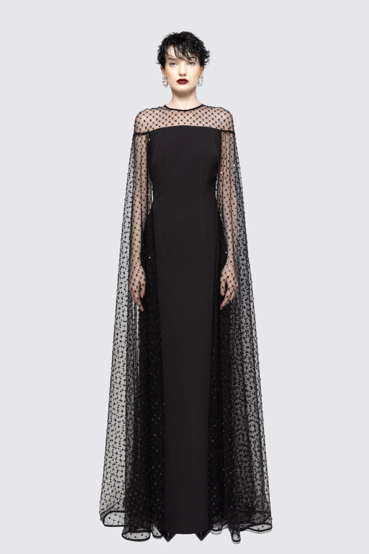 Clearance Sequined cape maxi dress Dresses