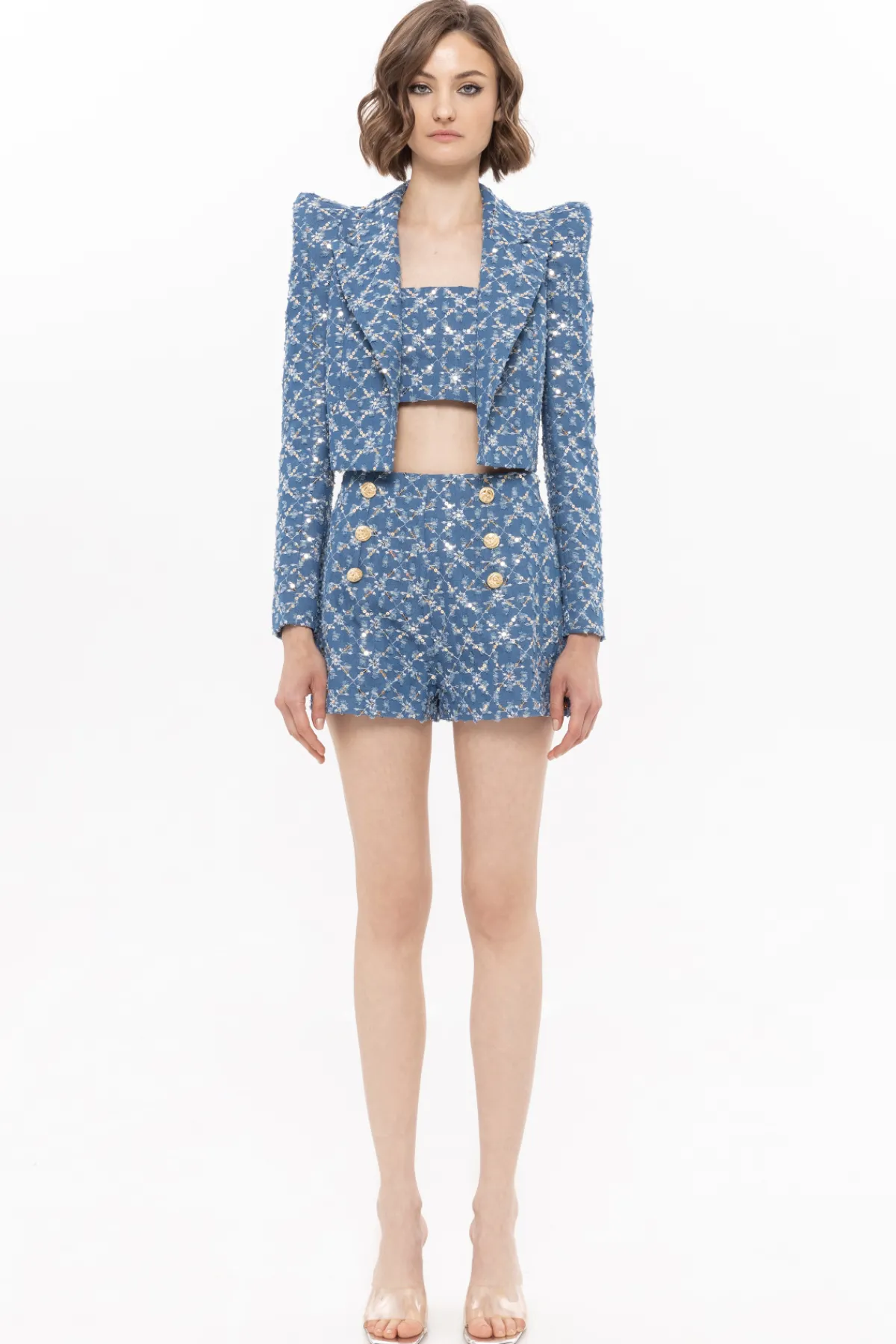 Hot Sequined denim shorts Denim | Pants