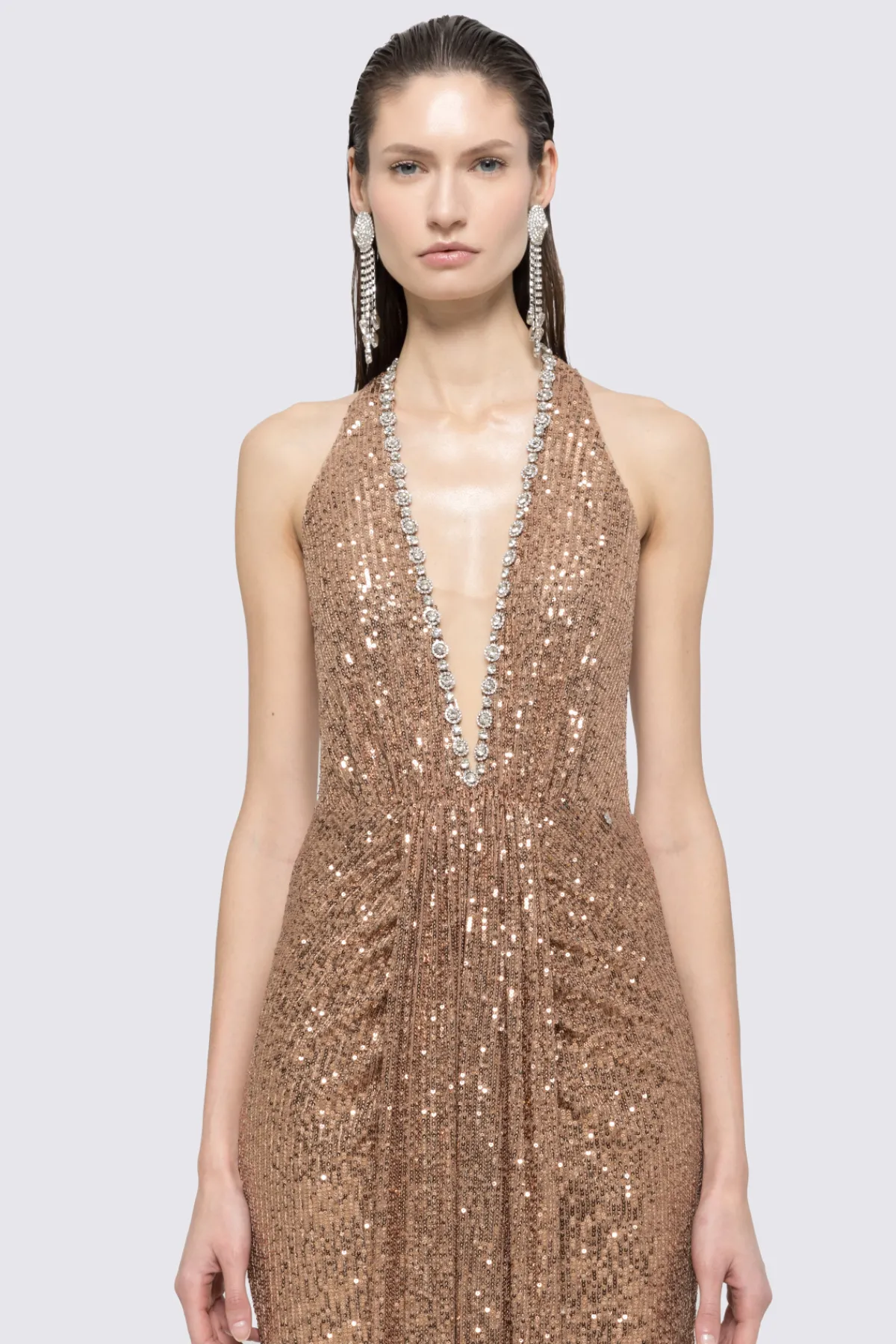 Flash Sale Sequined halterneck maxi dress Dresses