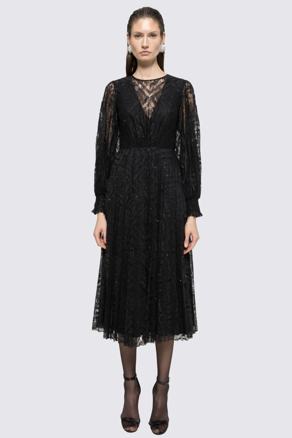 Best Sale Sequin-embellished lace maxi dress Dresses