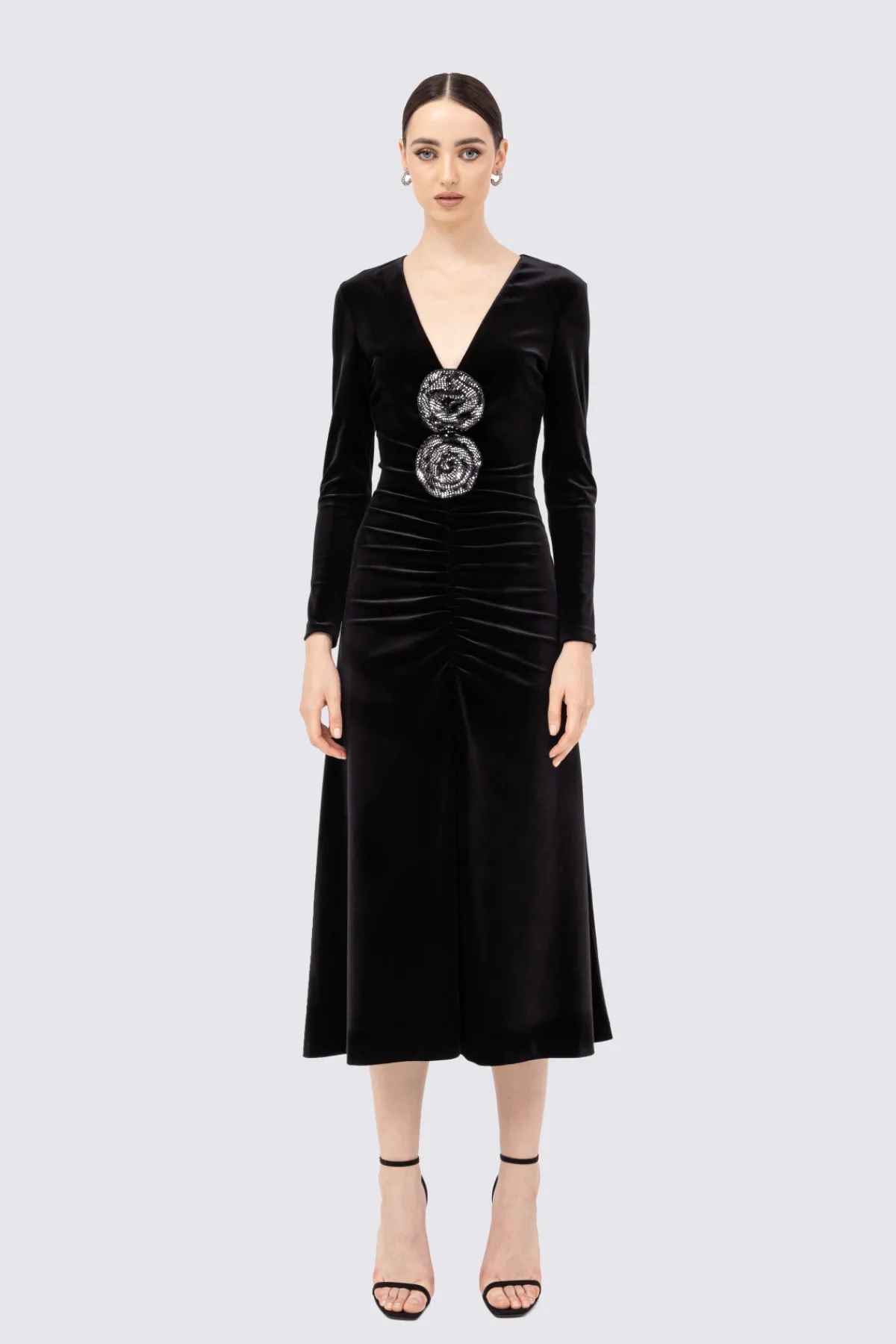 Hot Sequin-embellished velvet midi dress Dresses