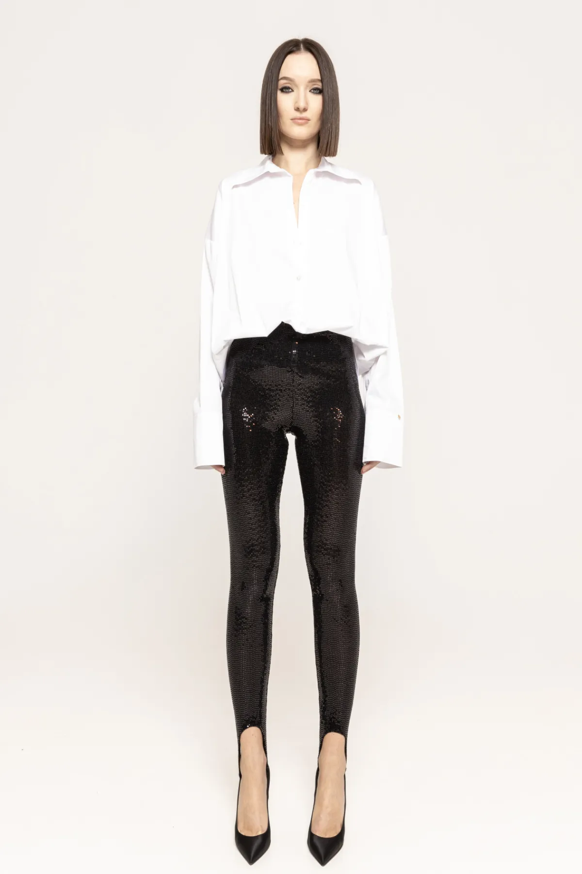 Sale Sequinned high-waisted leggings Pants