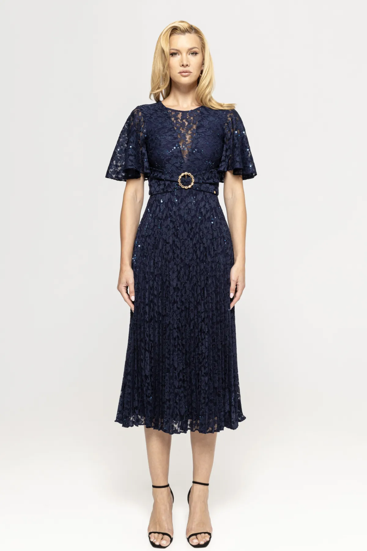 Cheap Sequinned lace midi dress Dresses