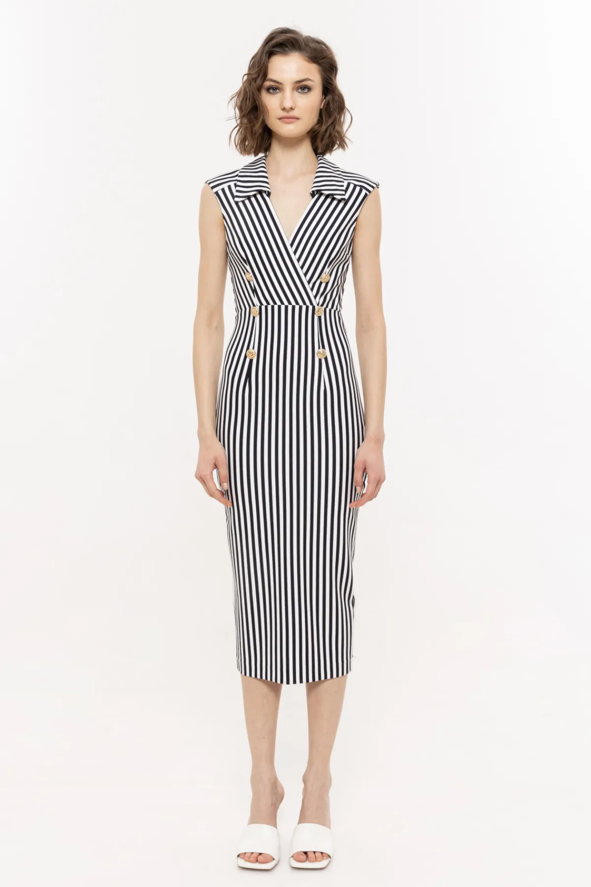 Best Shouldr-pads viscose dress Dresses