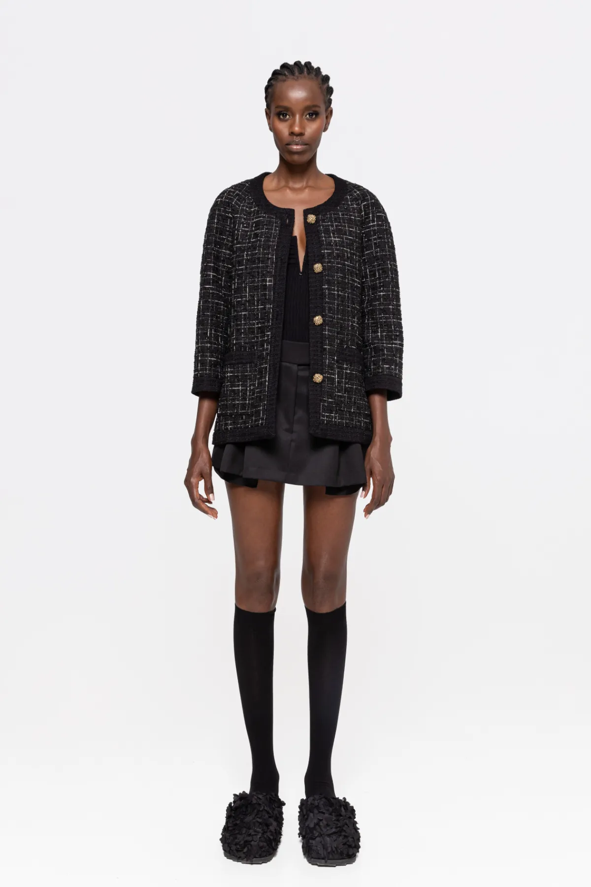 Cheap Single-breasted bouclé jacket Jackets