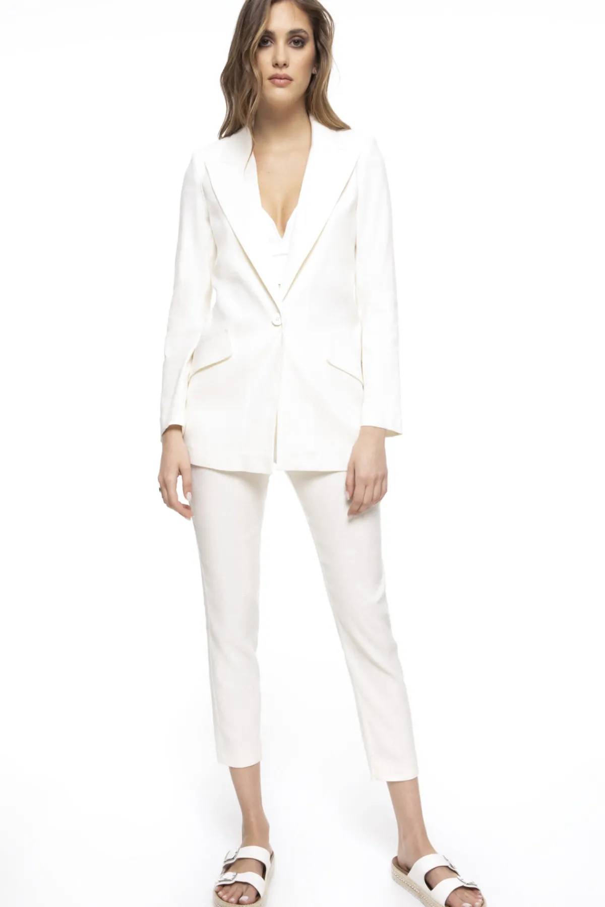 Cheap Single-breasted linen blazer Jackets