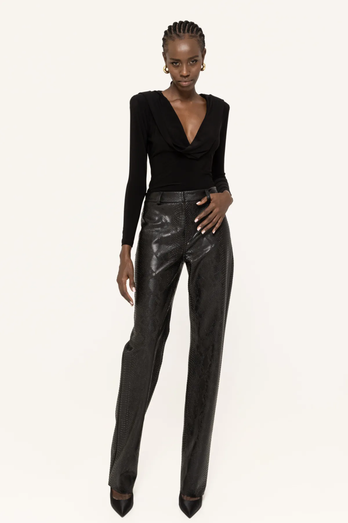 Flash Sale Snake-print faux leather pants Leather | Pants