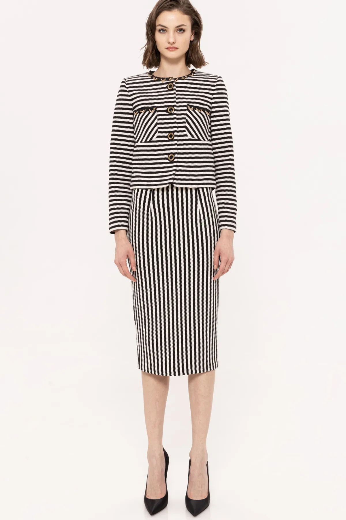 Outlet Striped cotton skirt Skirts