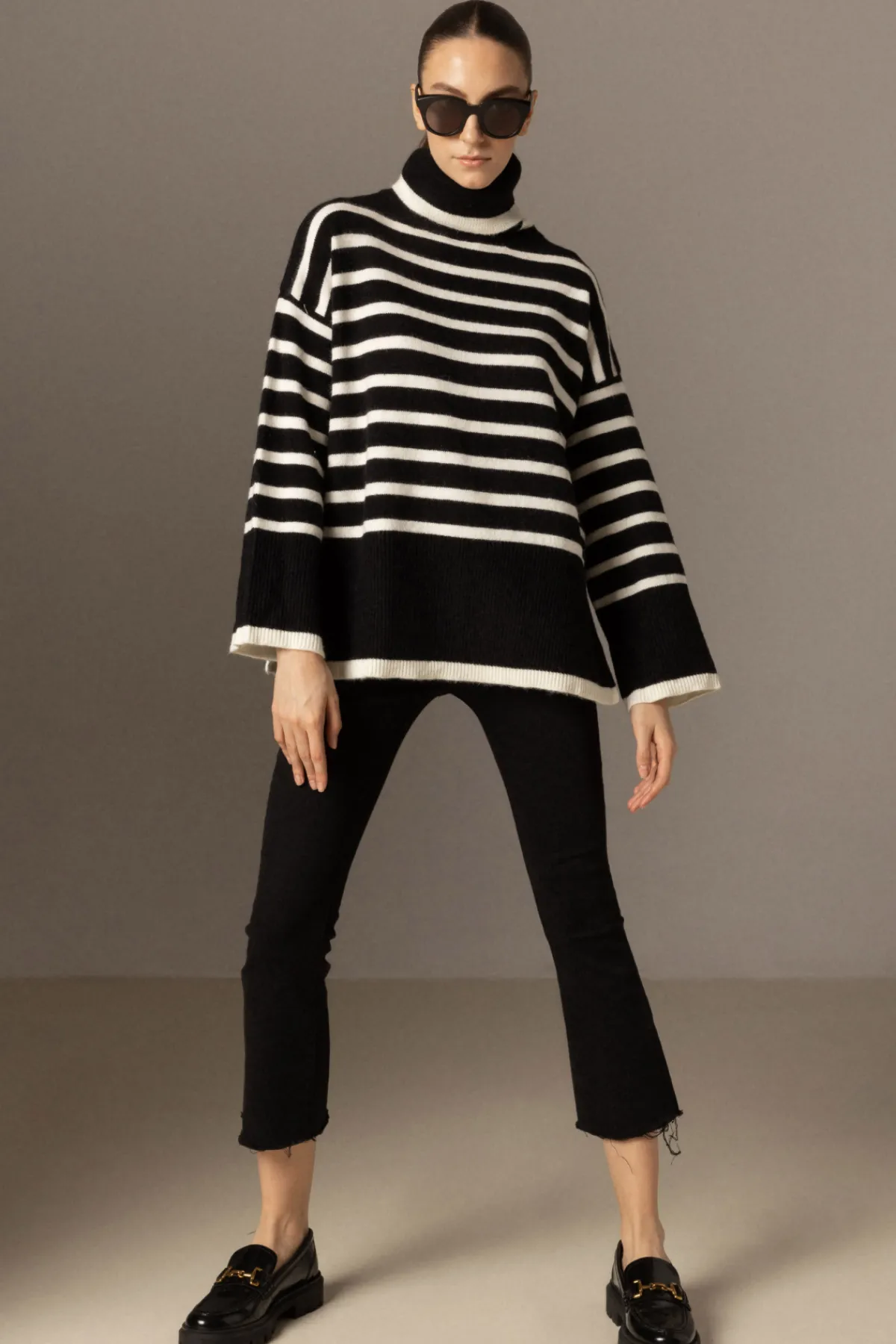 Discount Striped knit sweater Knitwear