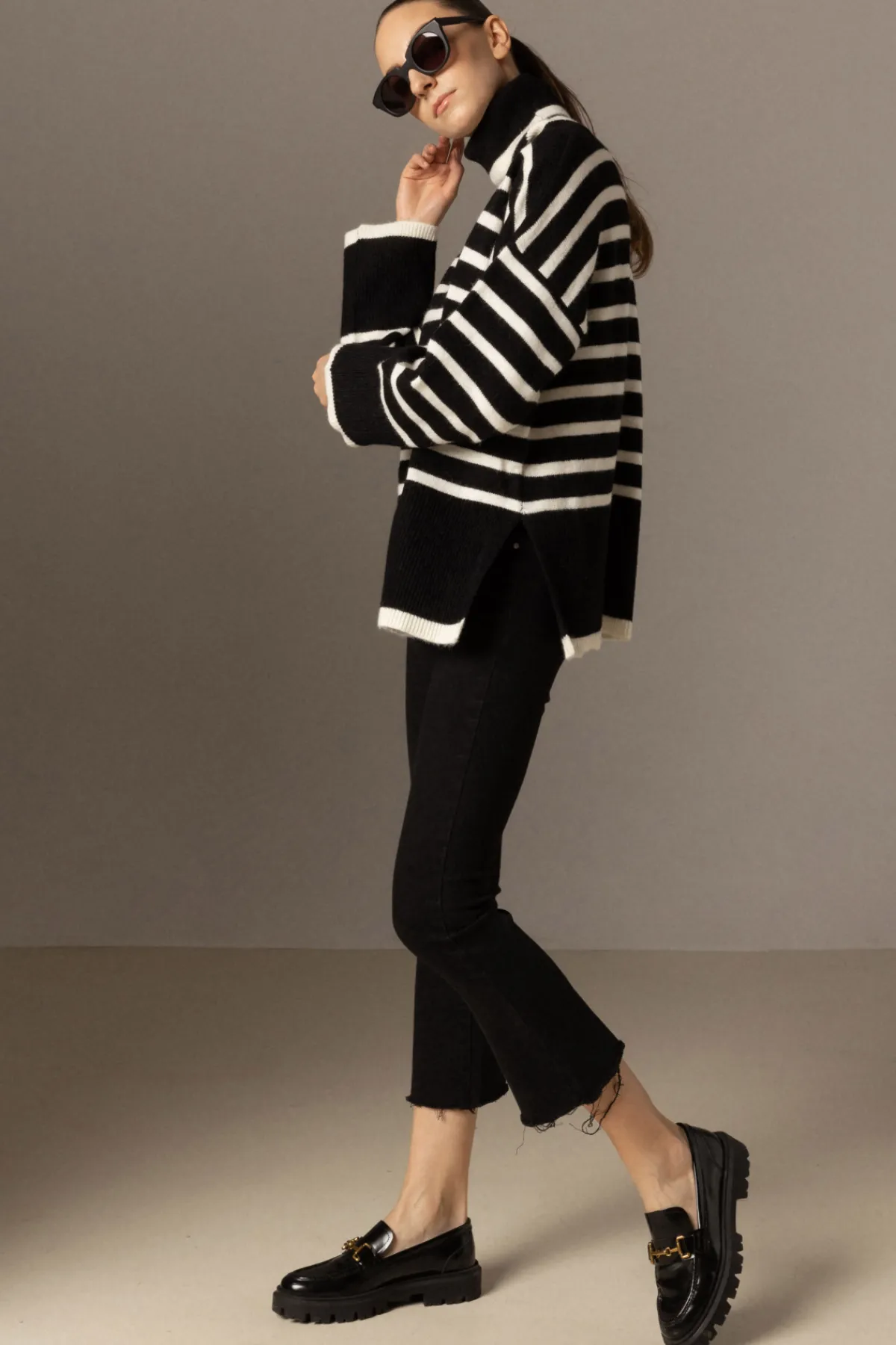 Discount Striped knit sweater Knitwear