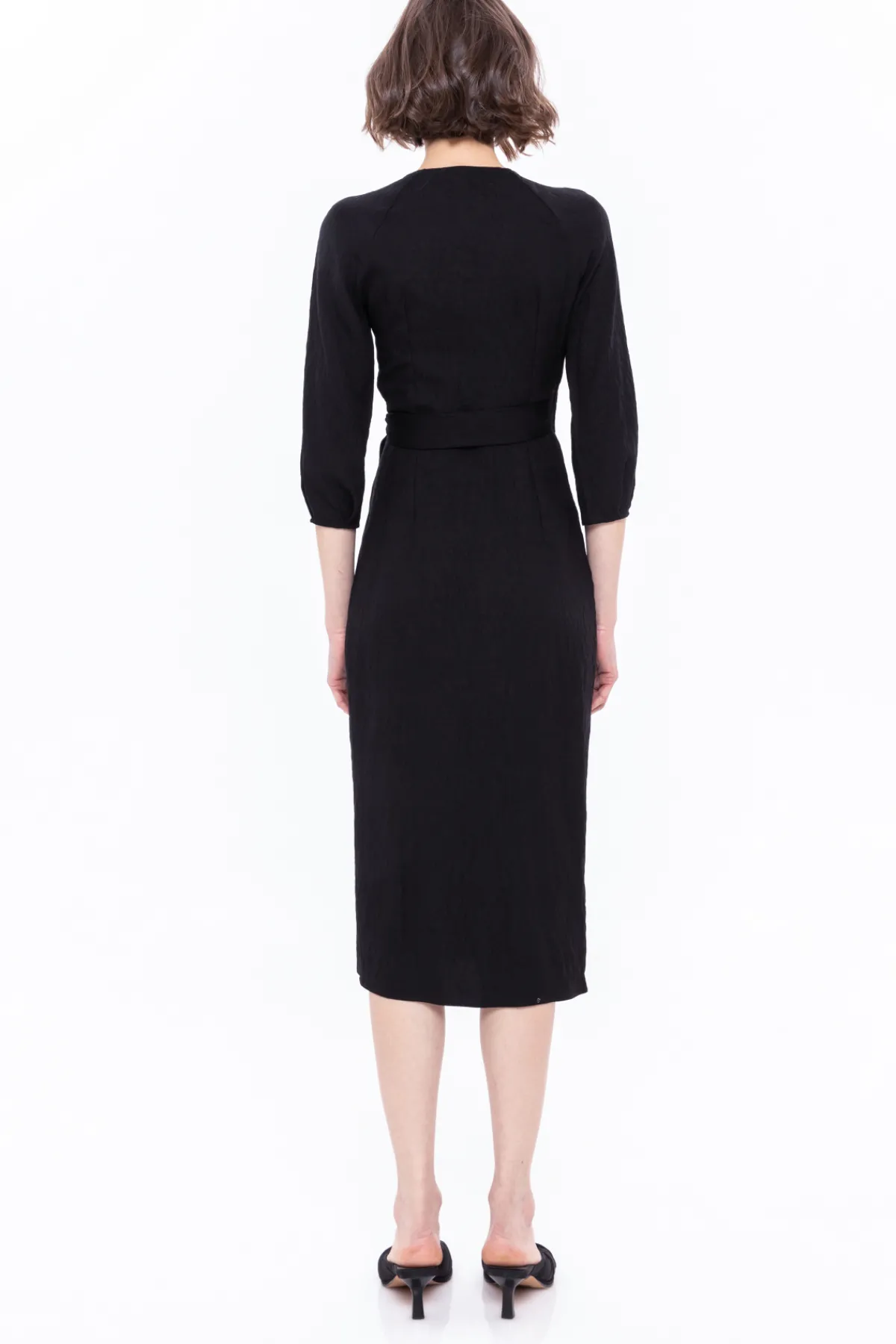Fashion Tied-waist viscose wrap dress Dresses