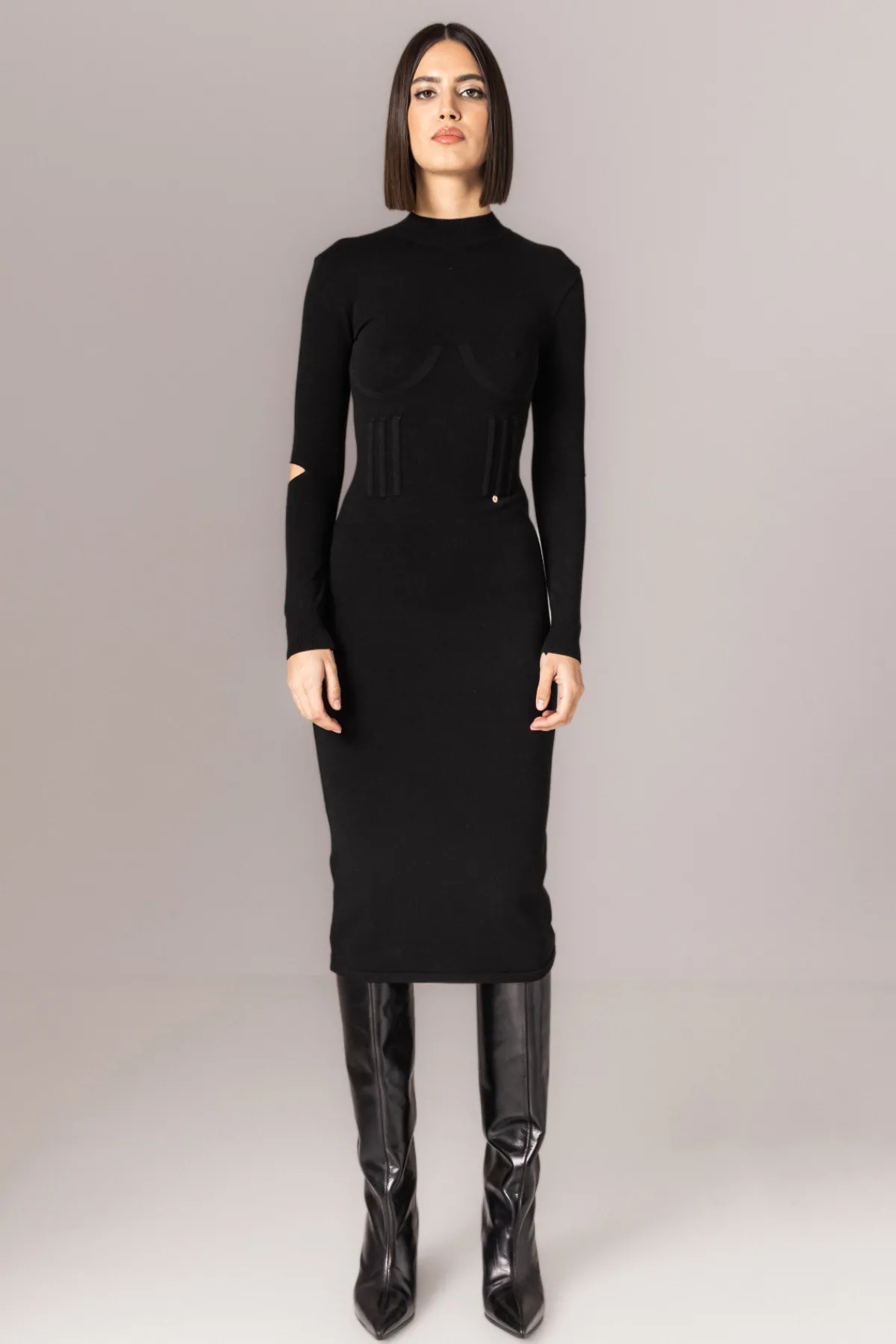 Fashion Turtleneck knitted dress Dresses