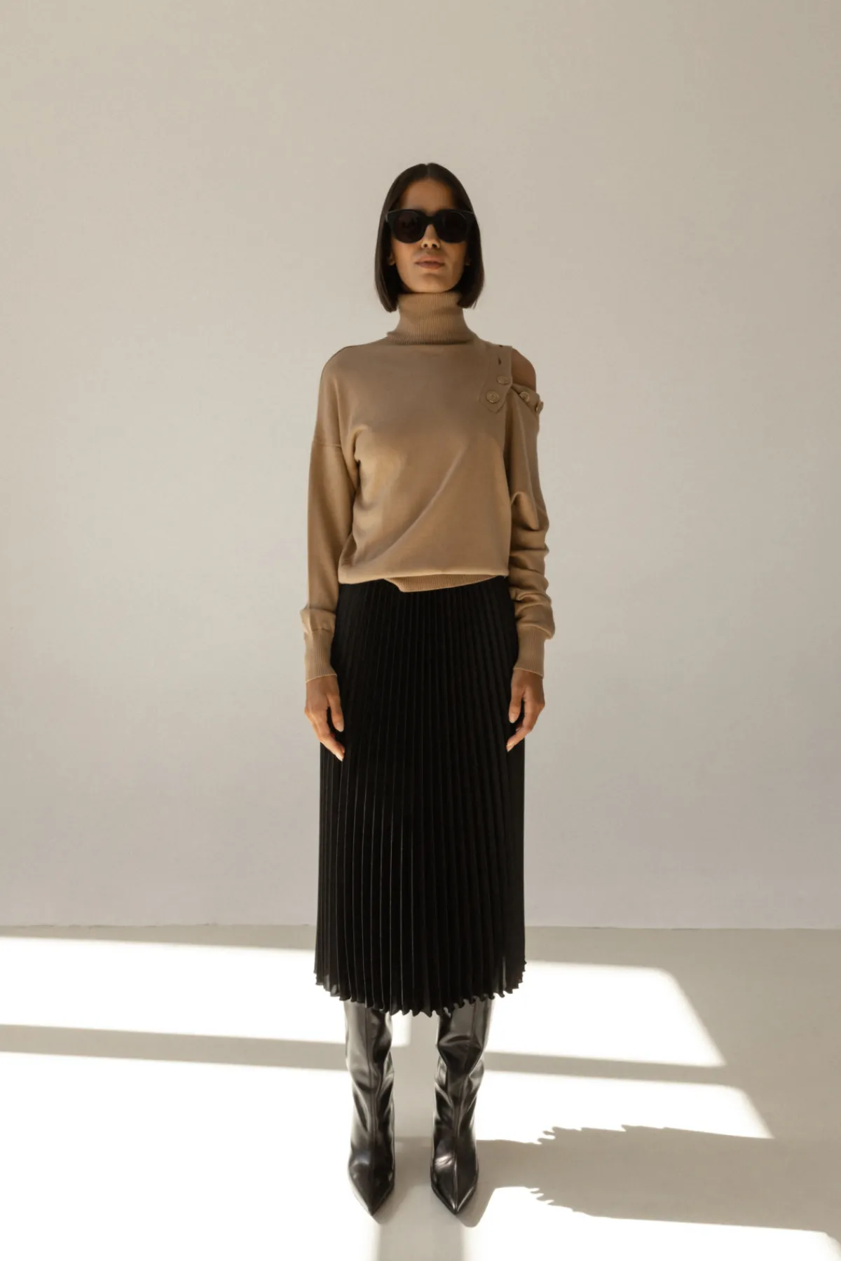 Fashion Viscose blend turtleneck sweater Knitwear