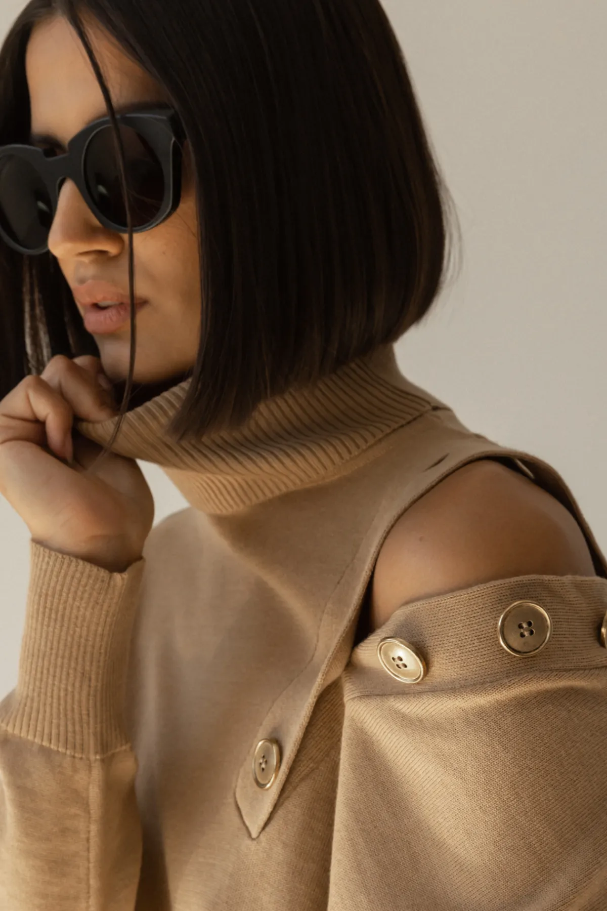 Fashion Viscose blend turtleneck sweater Knitwear