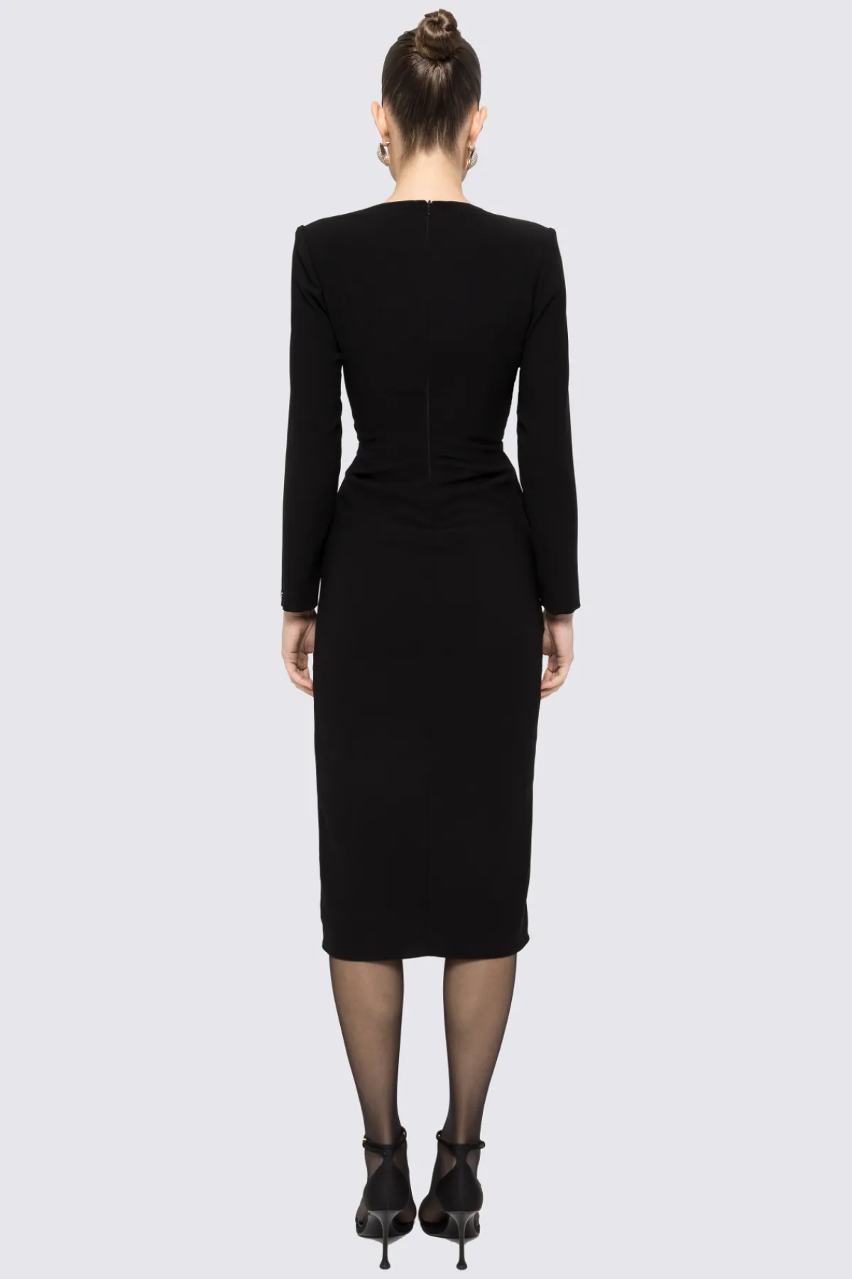 Outlet V-neck crepe midi dress Dresses