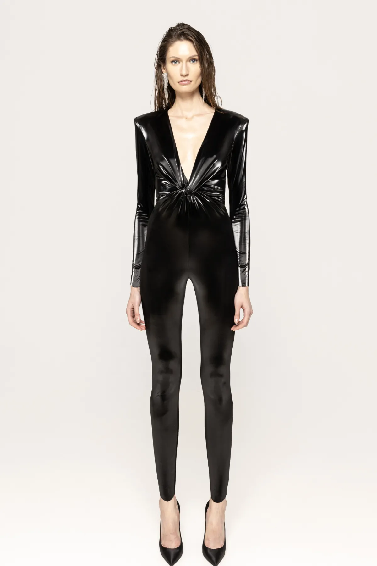 Store V-neck latex jumpsuit Jumpsuits