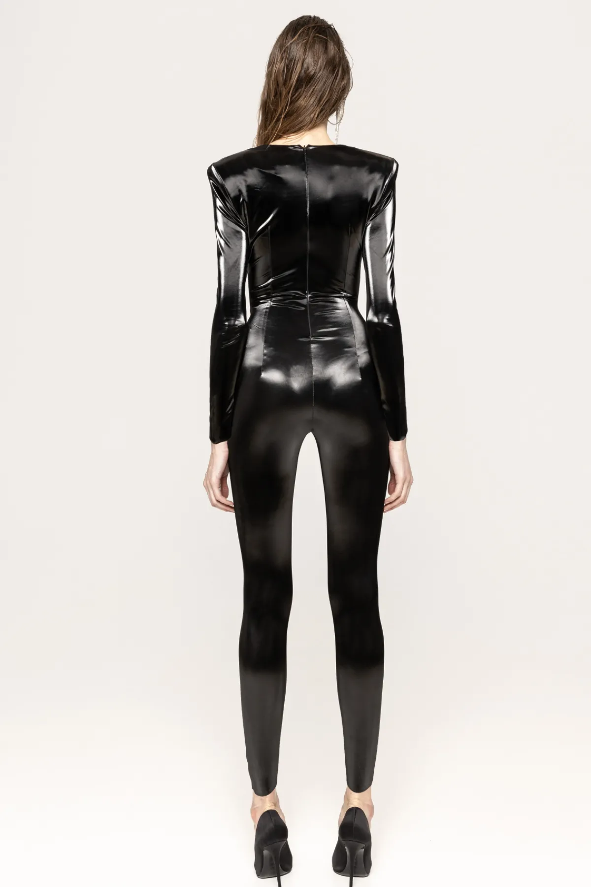 Store V-neck latex jumpsuit Jumpsuits