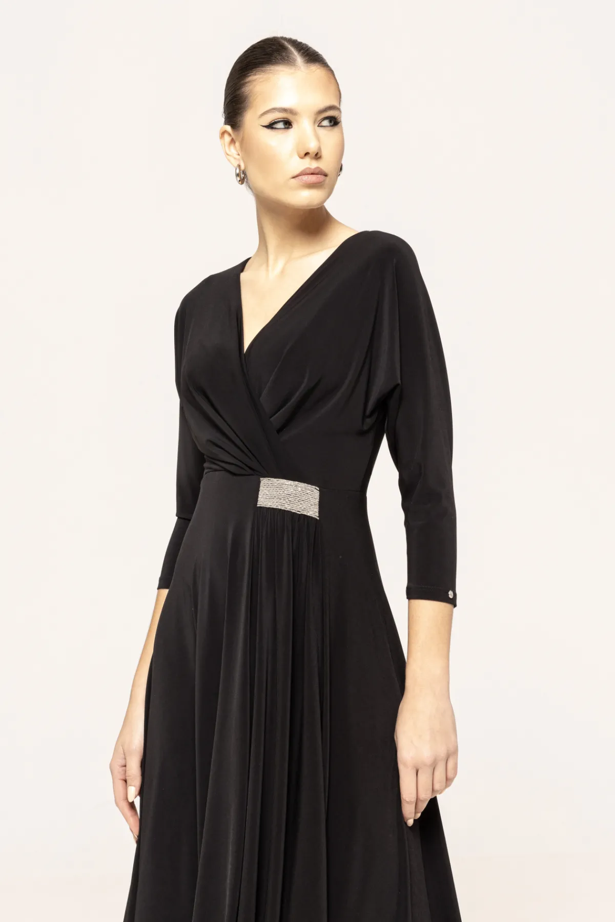 Clearance V-neck midi dress Dresses